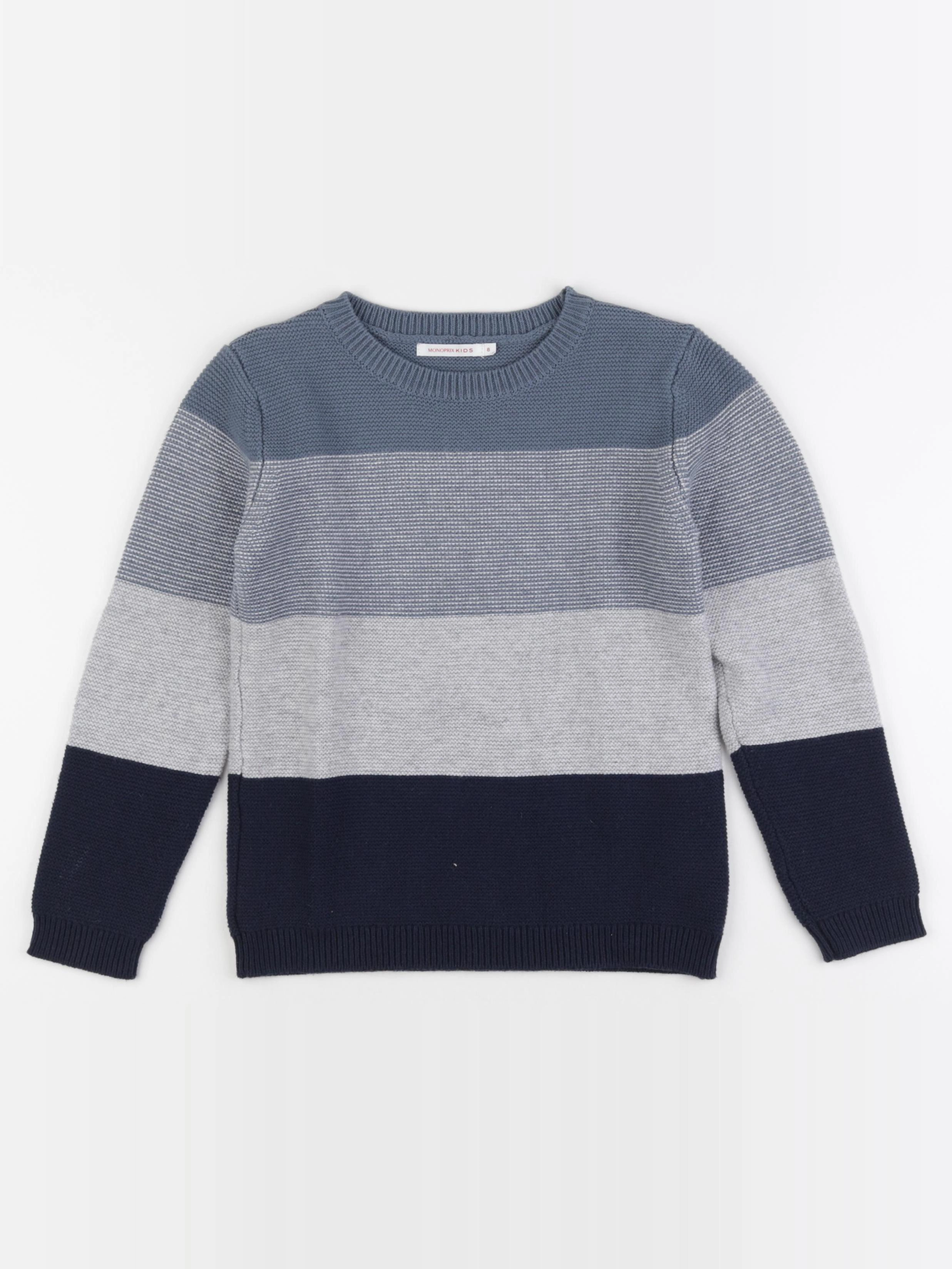 Monoprix - pull bleu - 8 ans