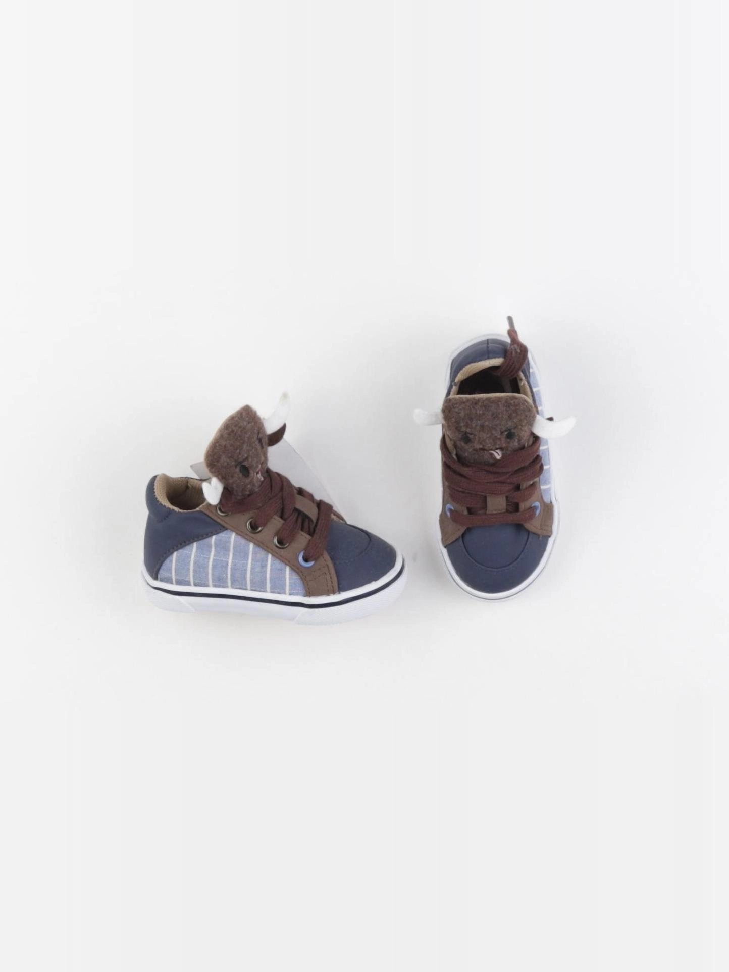 Vertbaudet - tennis à scratch/ lacets bleu - pointure 19