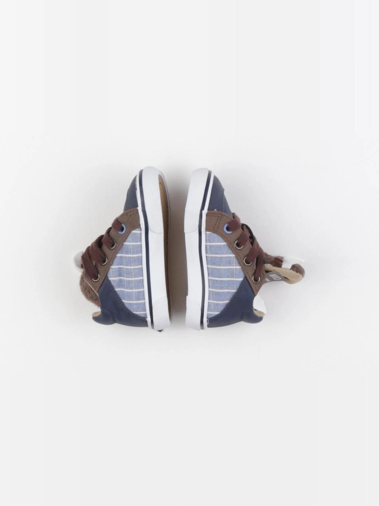 Vertbaudet - tennis à scratch/ lacets bleu - pointure 19