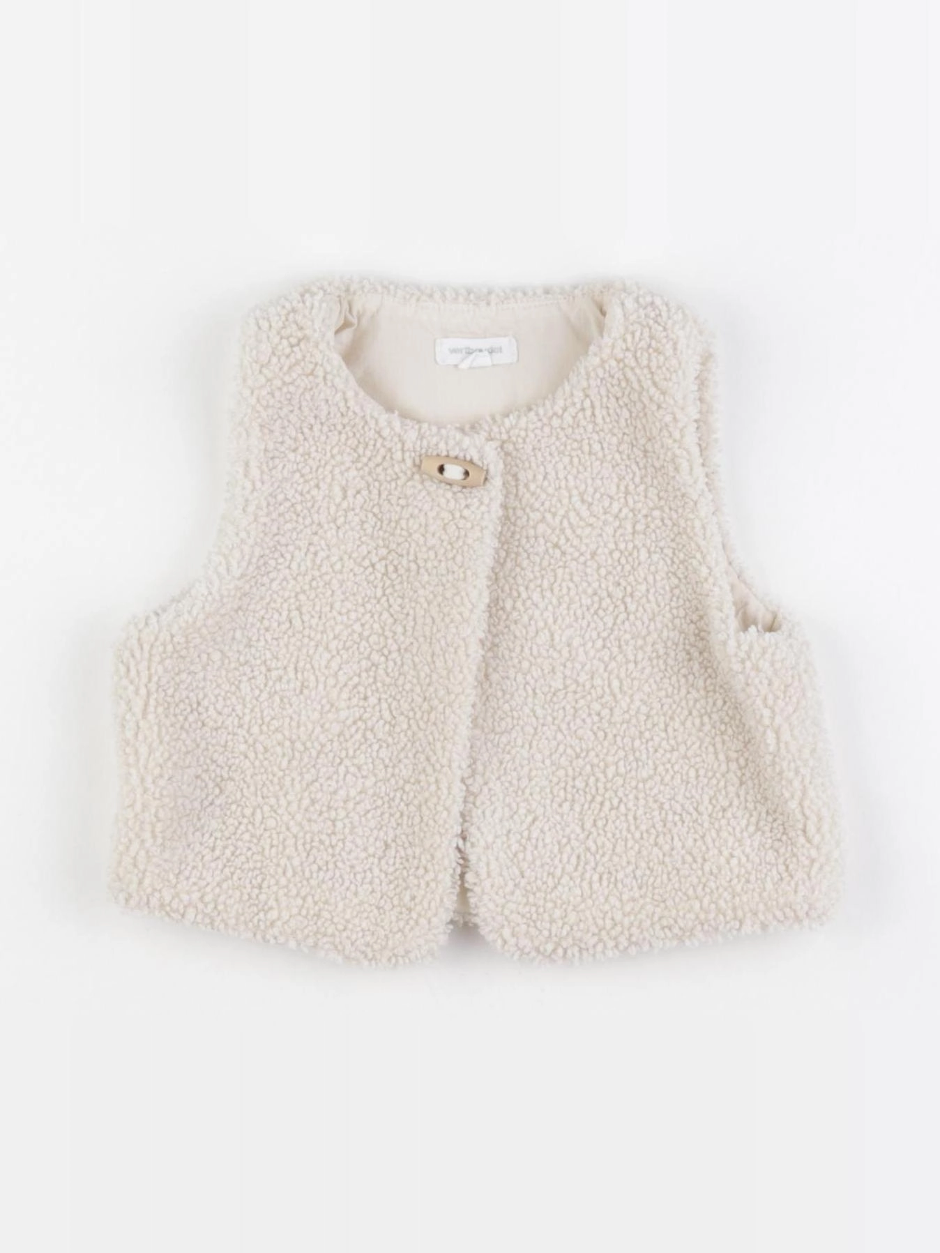 Vertbaudet - gilet beige - 6 mois à 1 an