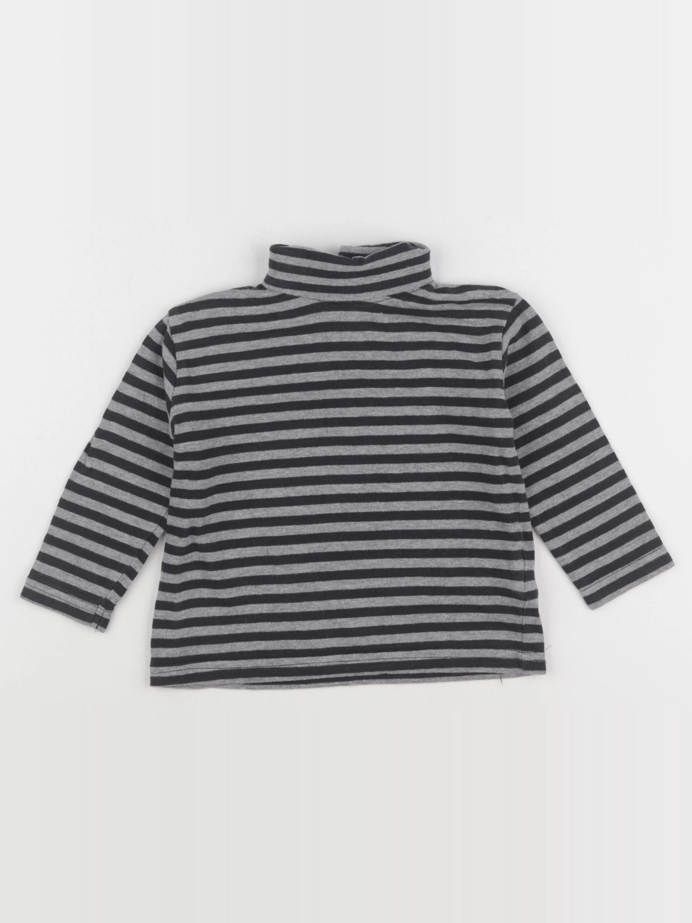 Vertbaudet - sous-pull gris, noir - 3 ans