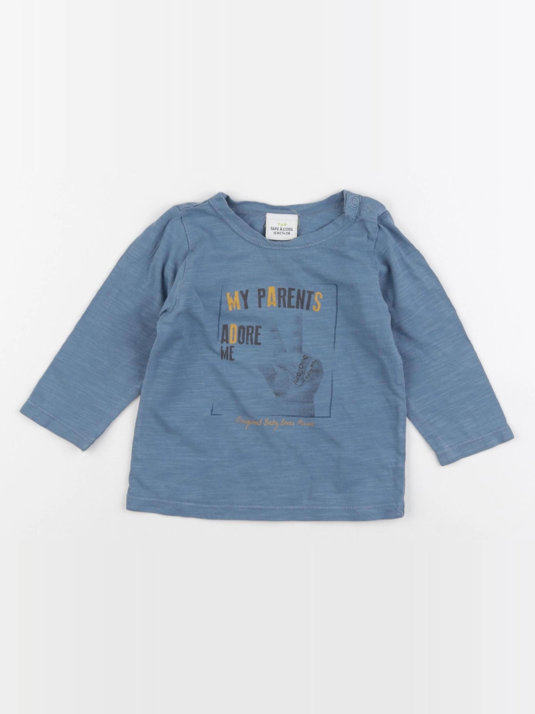 Tape à l'oeil - tee-shirt bleu - 12 mois