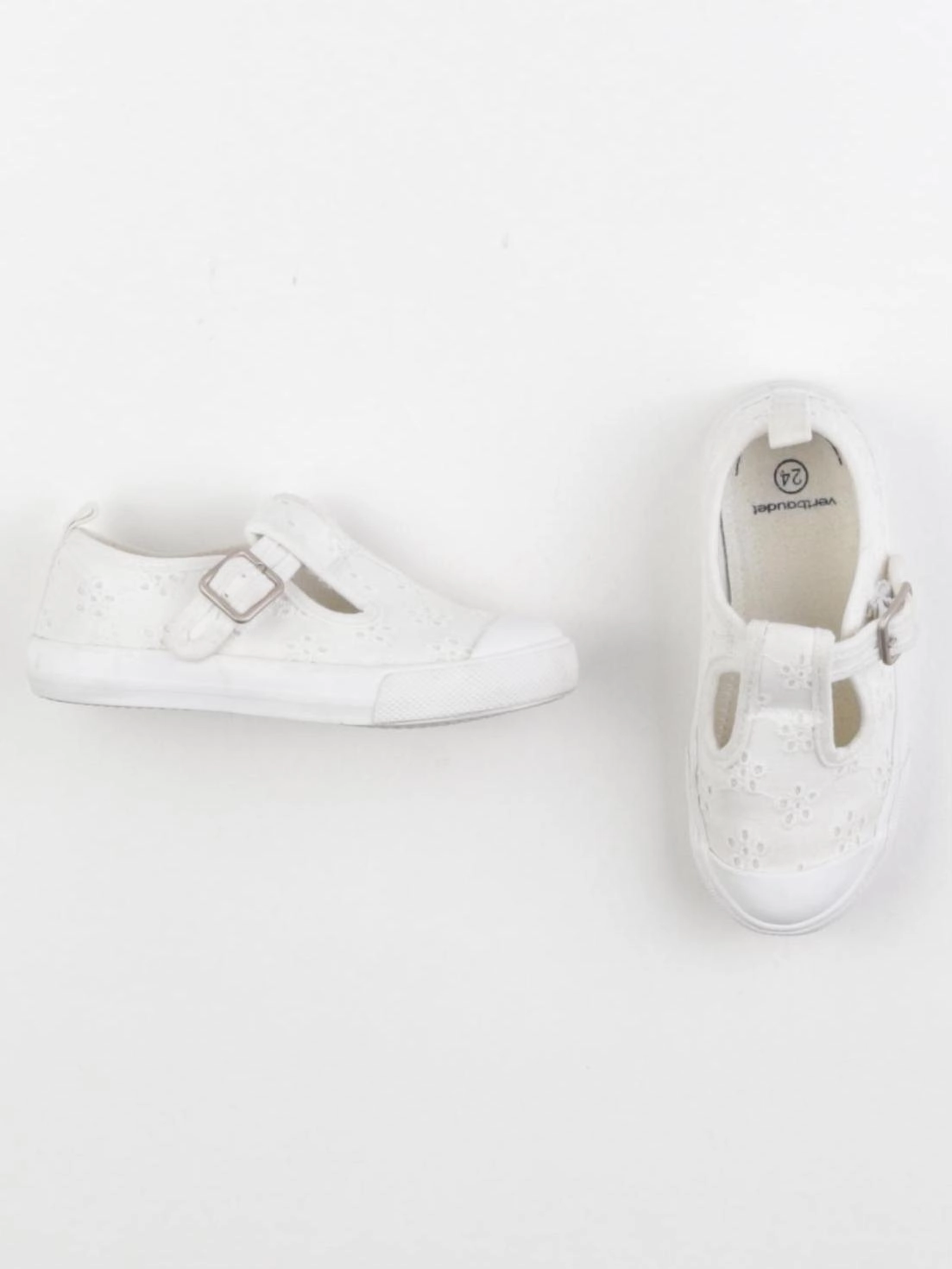 Vertbaudet - tennis élastiqué blanc - pointure 24