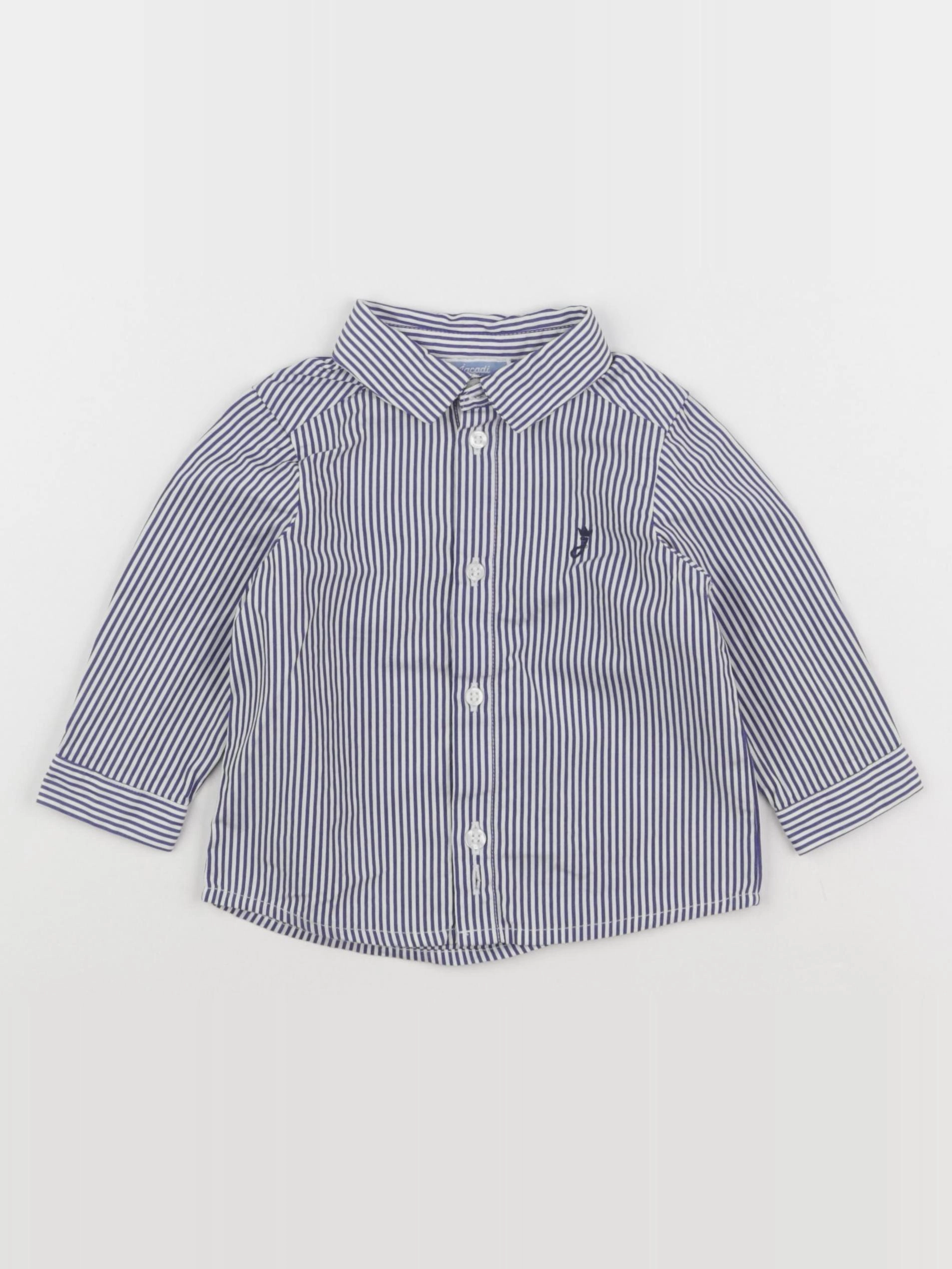 Jacadi - chemise blanc, bleu - 6 mois