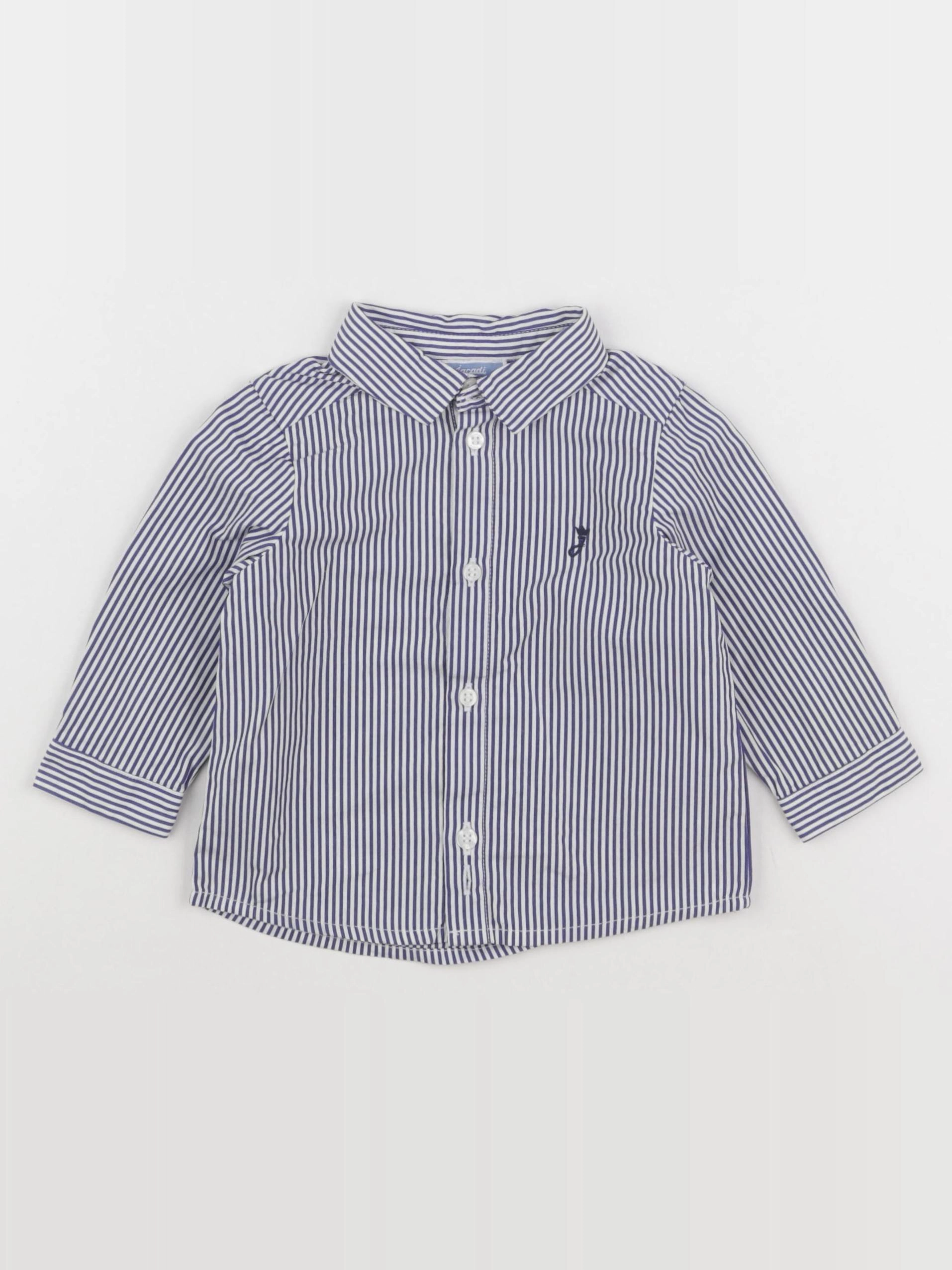 Cyrillus - pyjama coton blanc, bleu - 6 mois