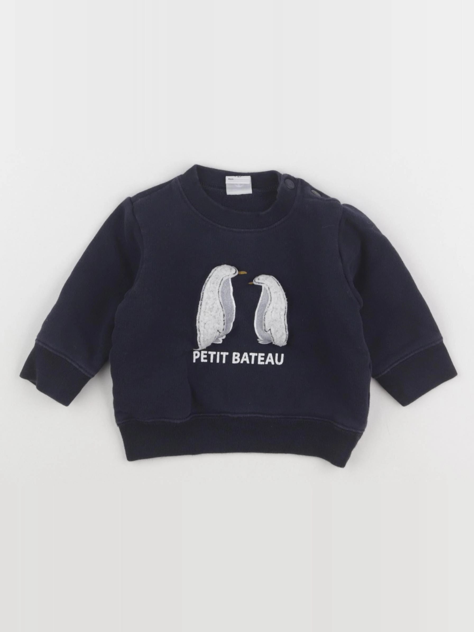 Petit Bateau - sweat bleu - 6 mois