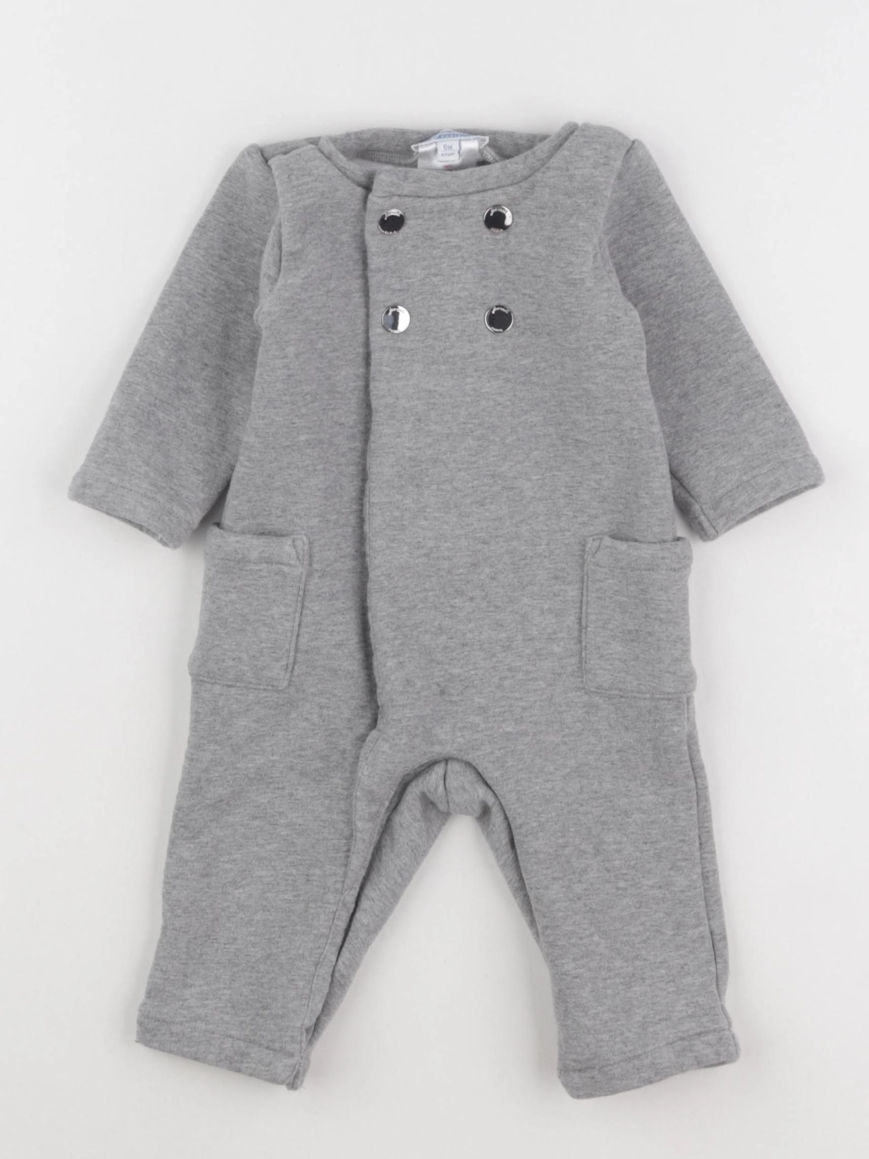 Jacadi - combinaison doublé gris - 6 mois
