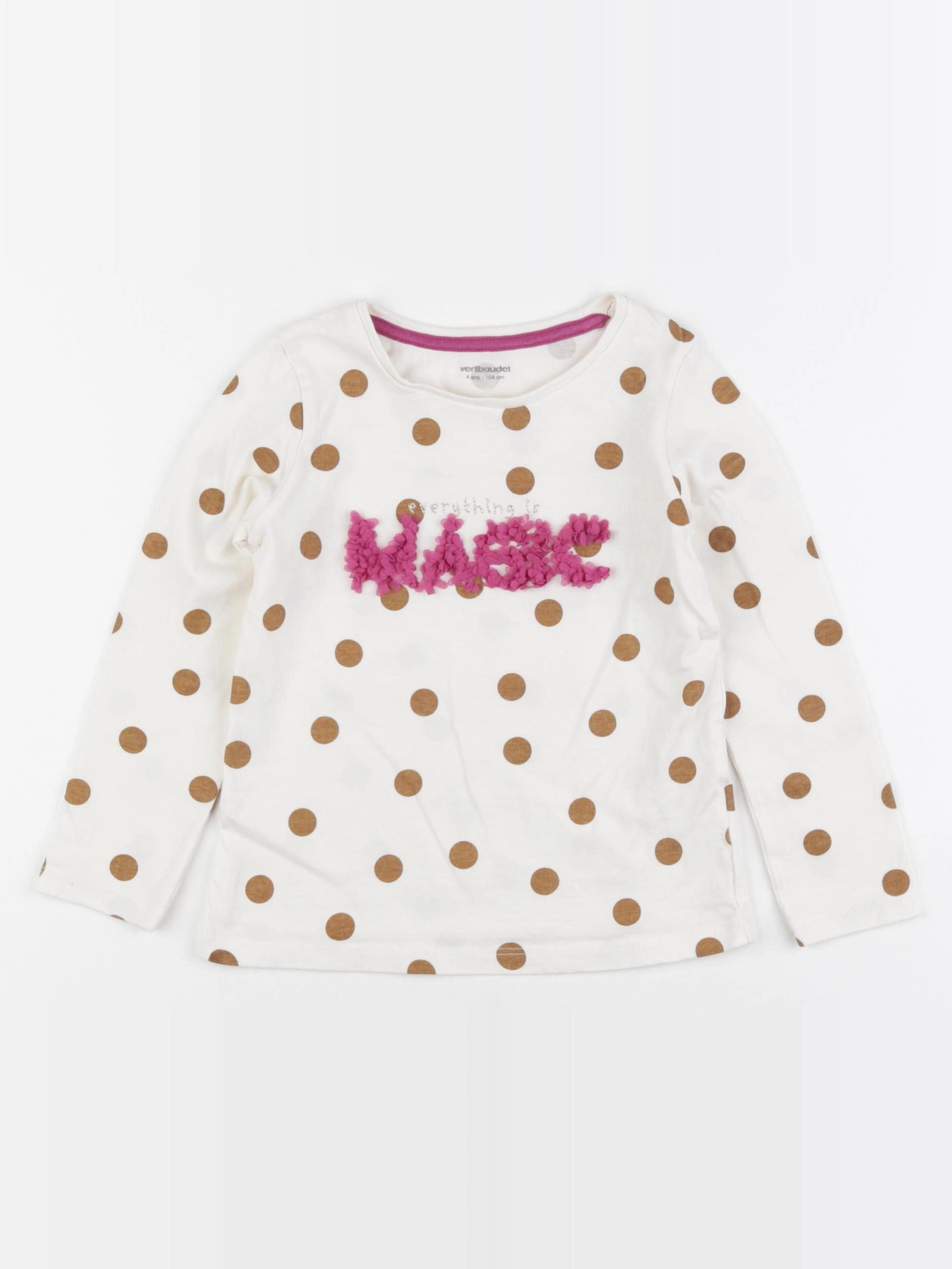 Vertbaudet - tee-shirt blanc - 4 ans