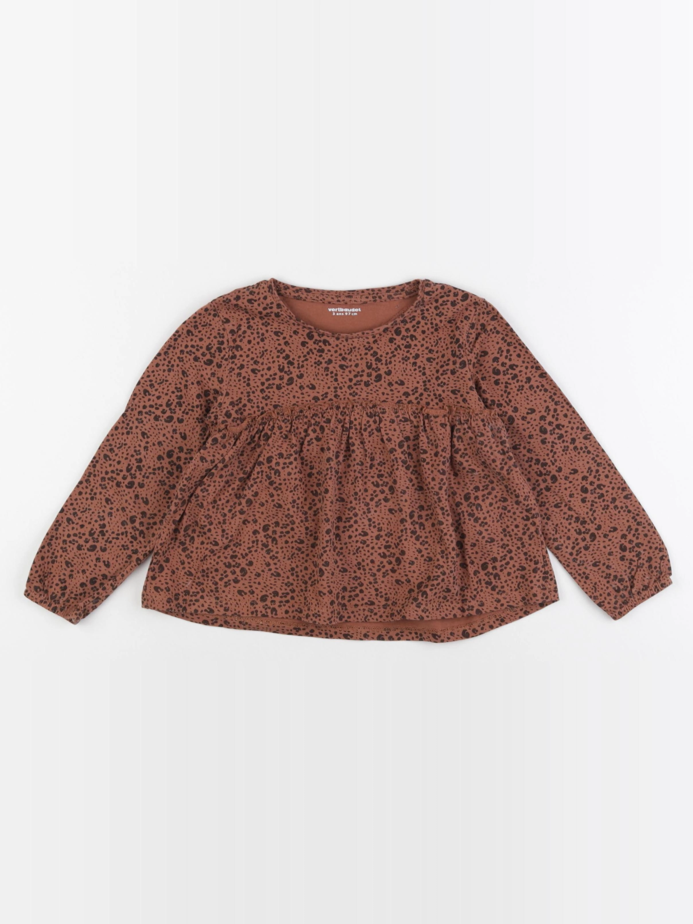 Vertbaudet - tee-shirt marron - 3 ans