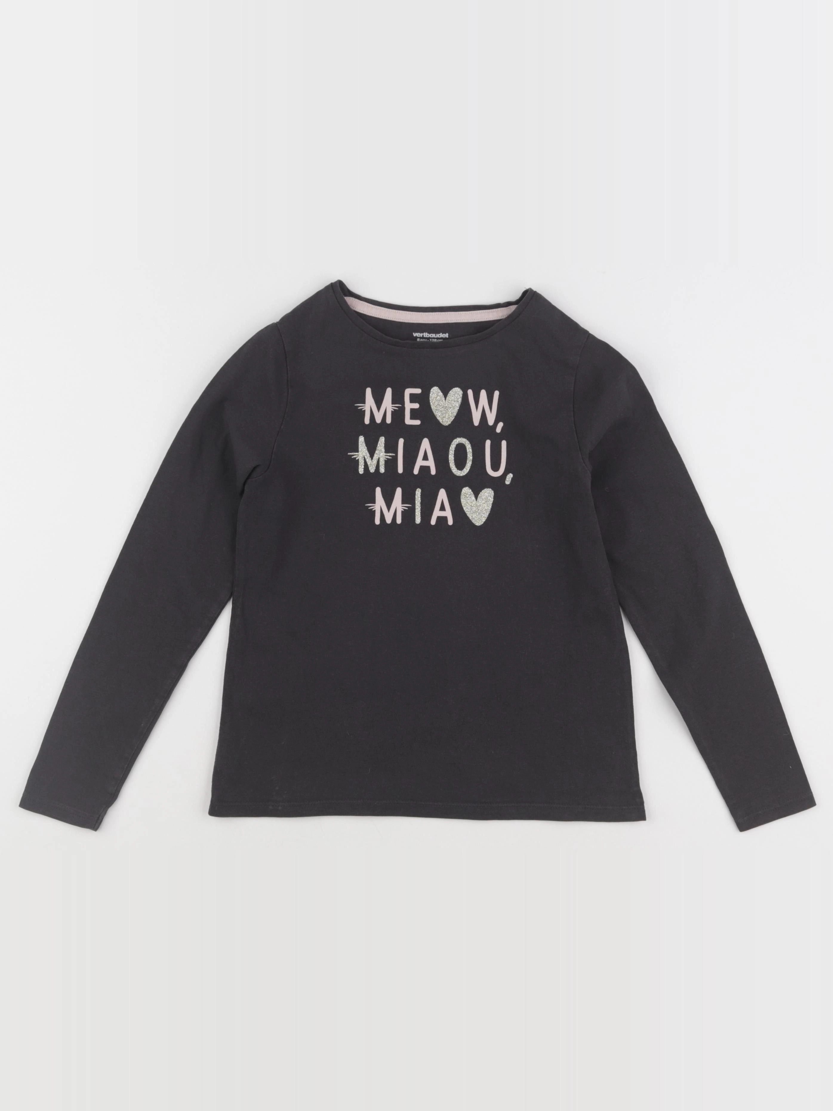 Vertbaudet - tee-shirt gris, or - 8 ans