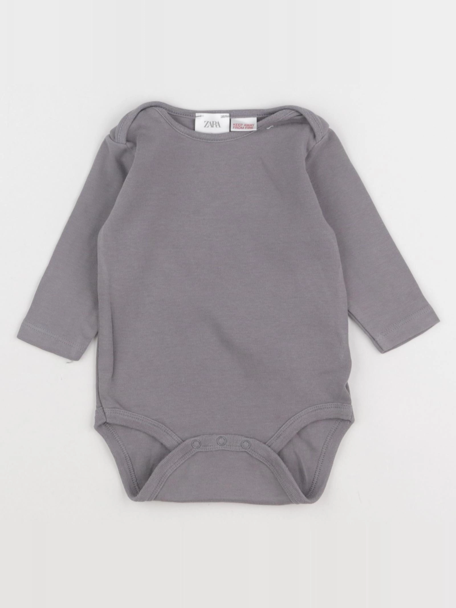 Zara - body gris - 6/9 mois