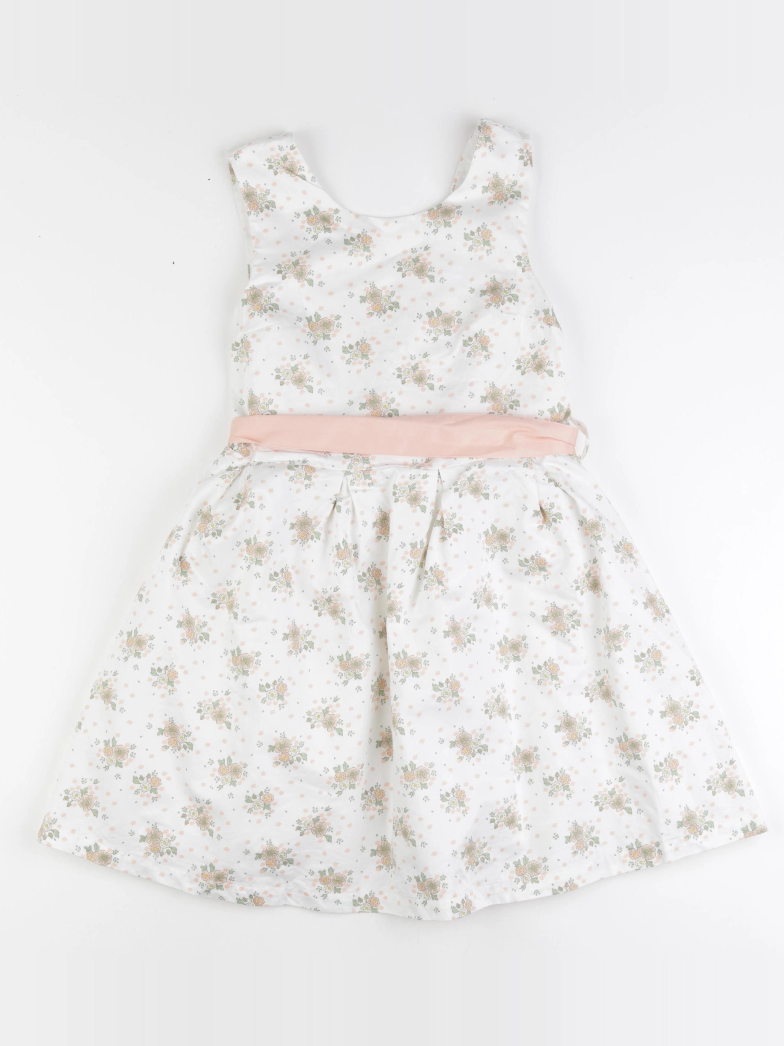 Vertbaudet - robe blanc, rose - 10 ans