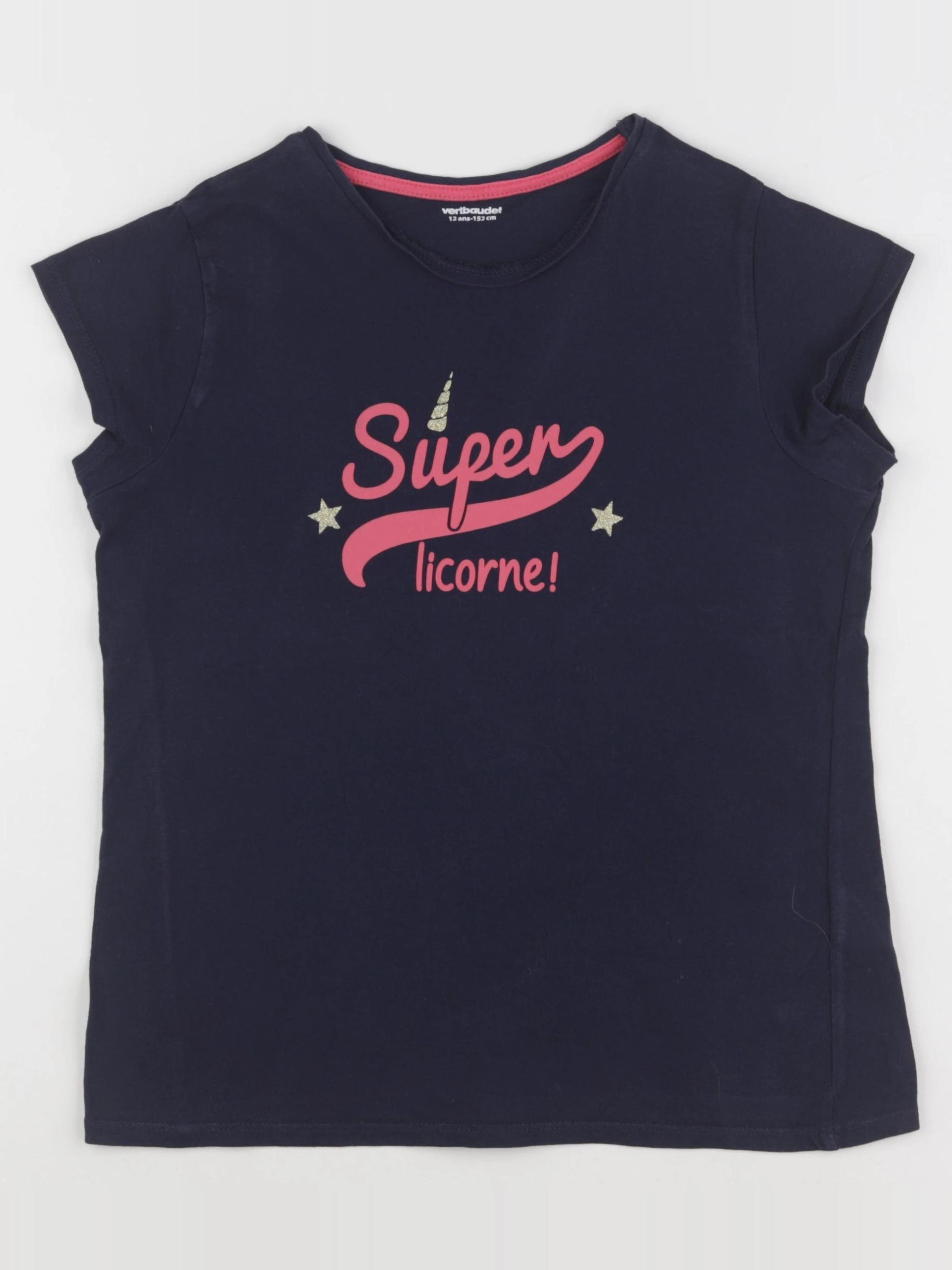 Vertbaudet - tee-shirt bleu - 12 ans