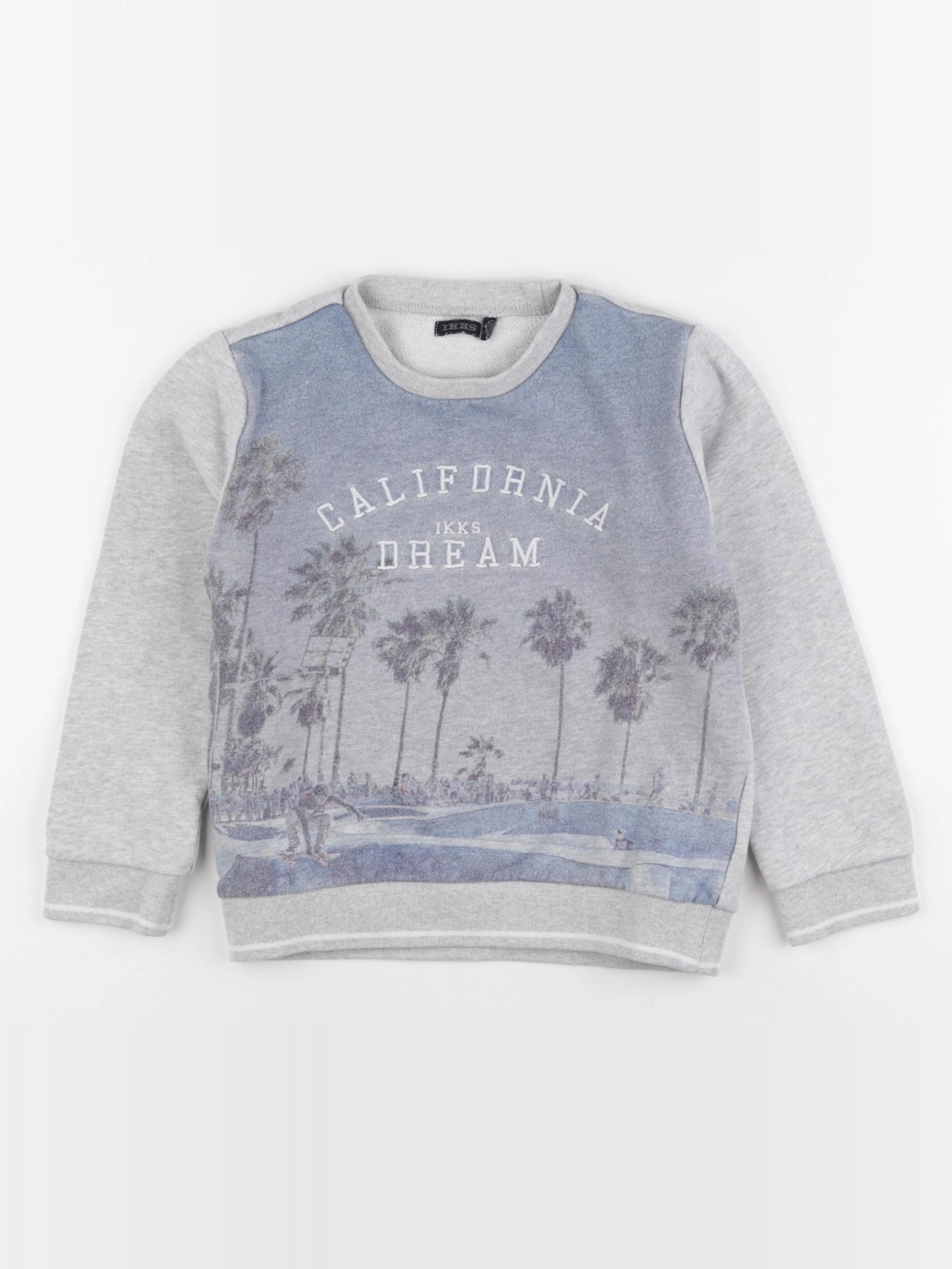 IKKS - sweat bleu, gris - 6 ans