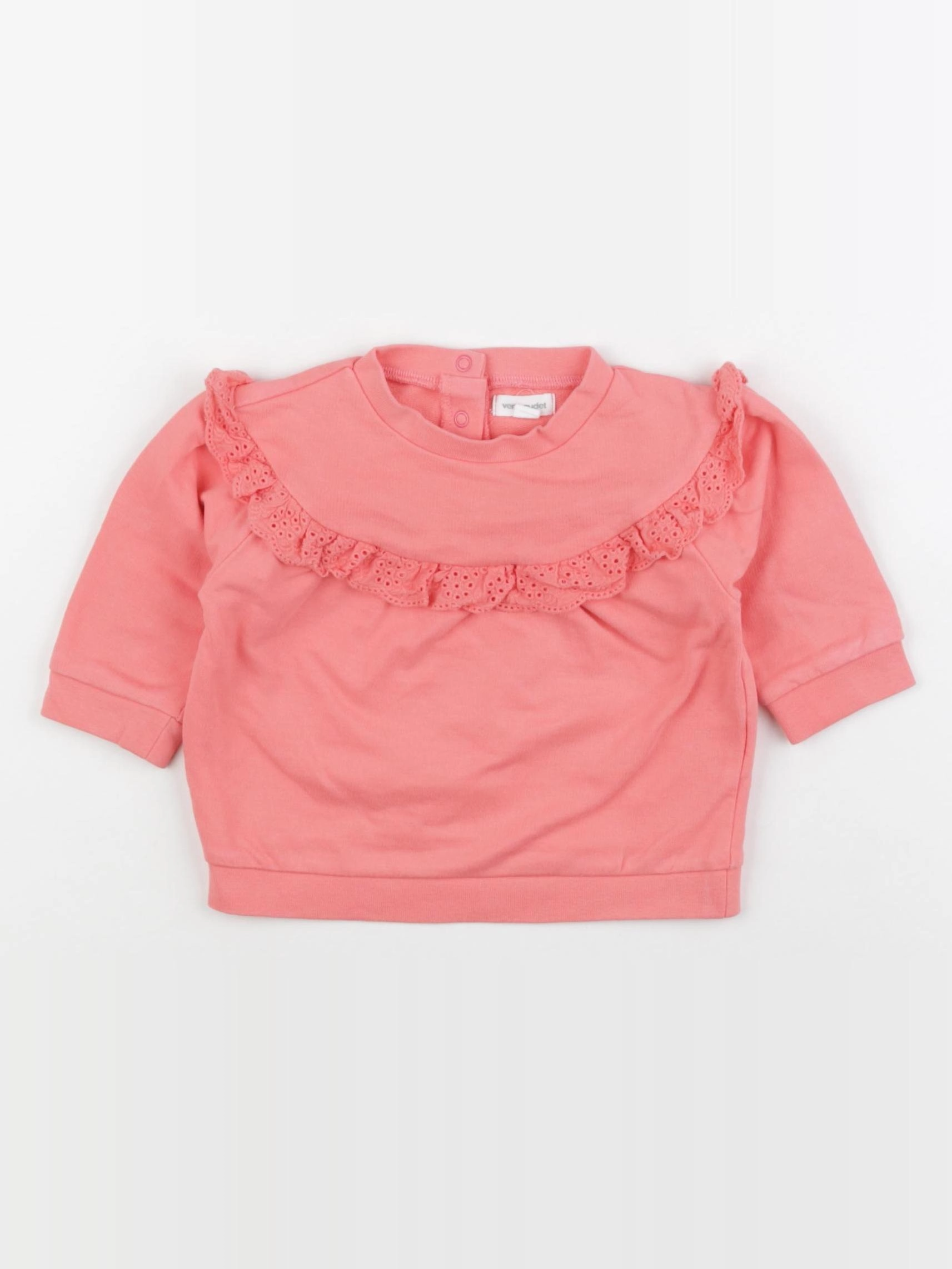 Vertbaudet - sweat rose - 6 mois