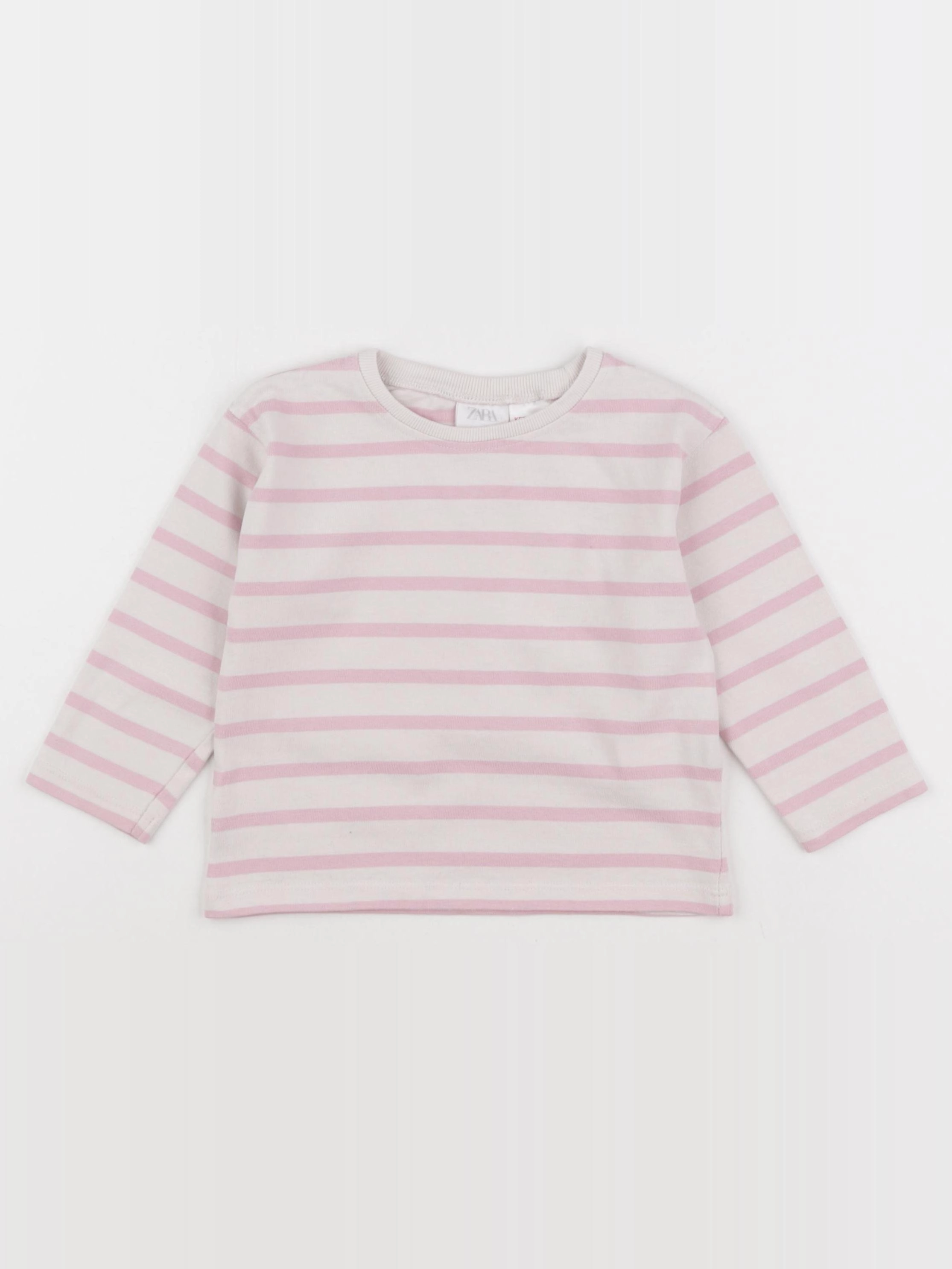 Zara - tee-shirt blanc, rose - 2 ans
