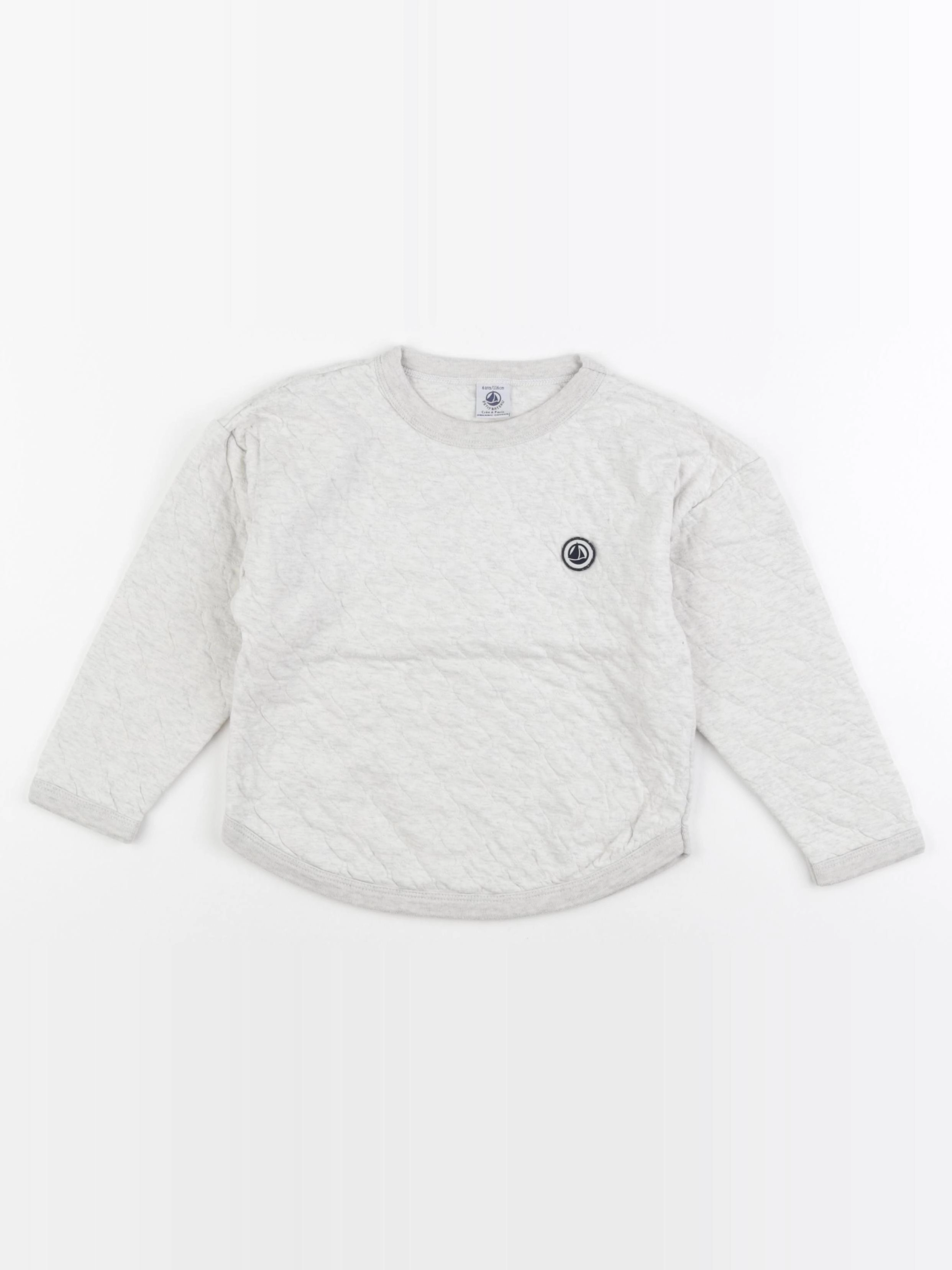 Petit Bateau - sweat gris - 6 ans