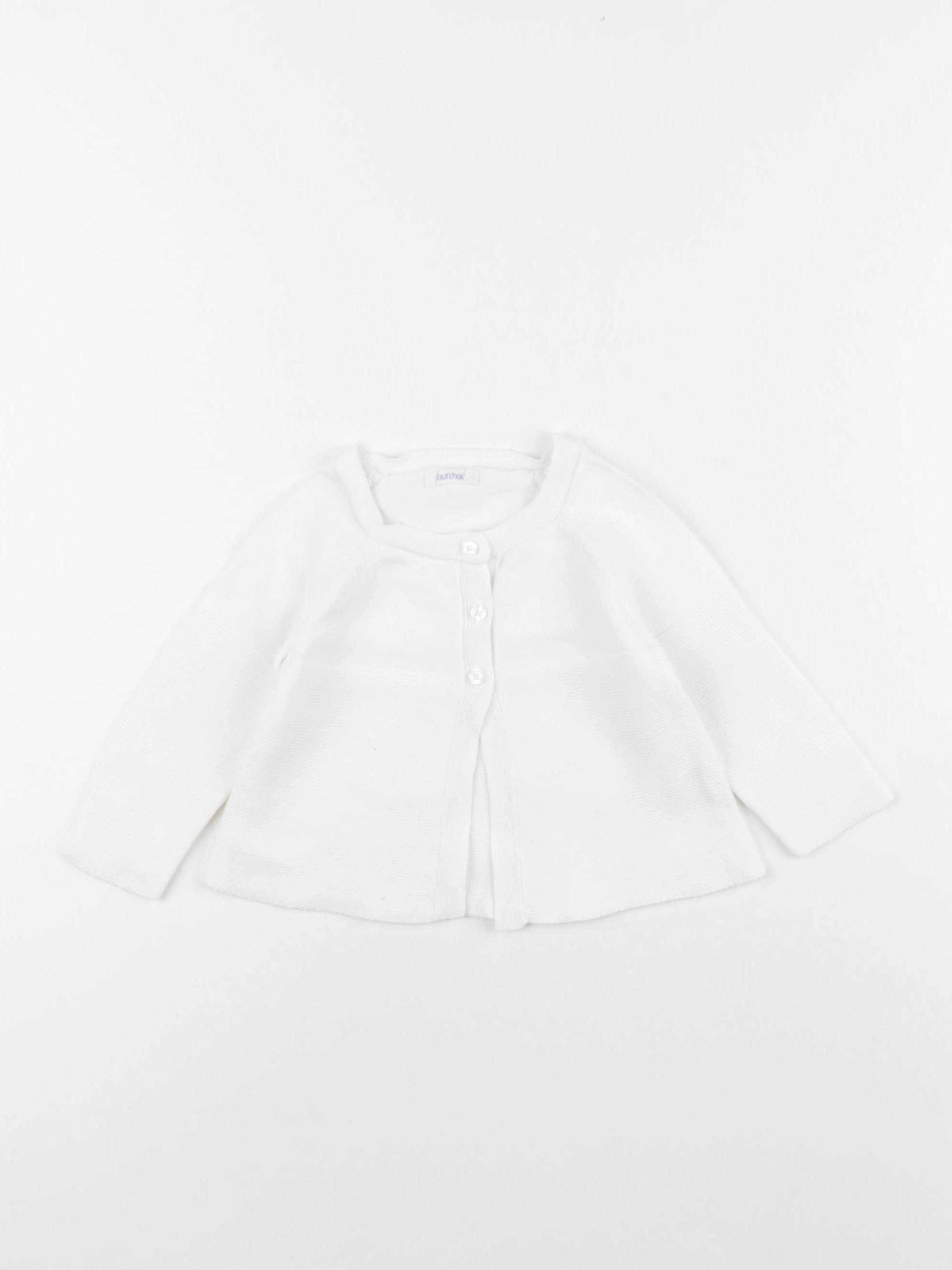 Boutchou - gilet blanc - 6 mois