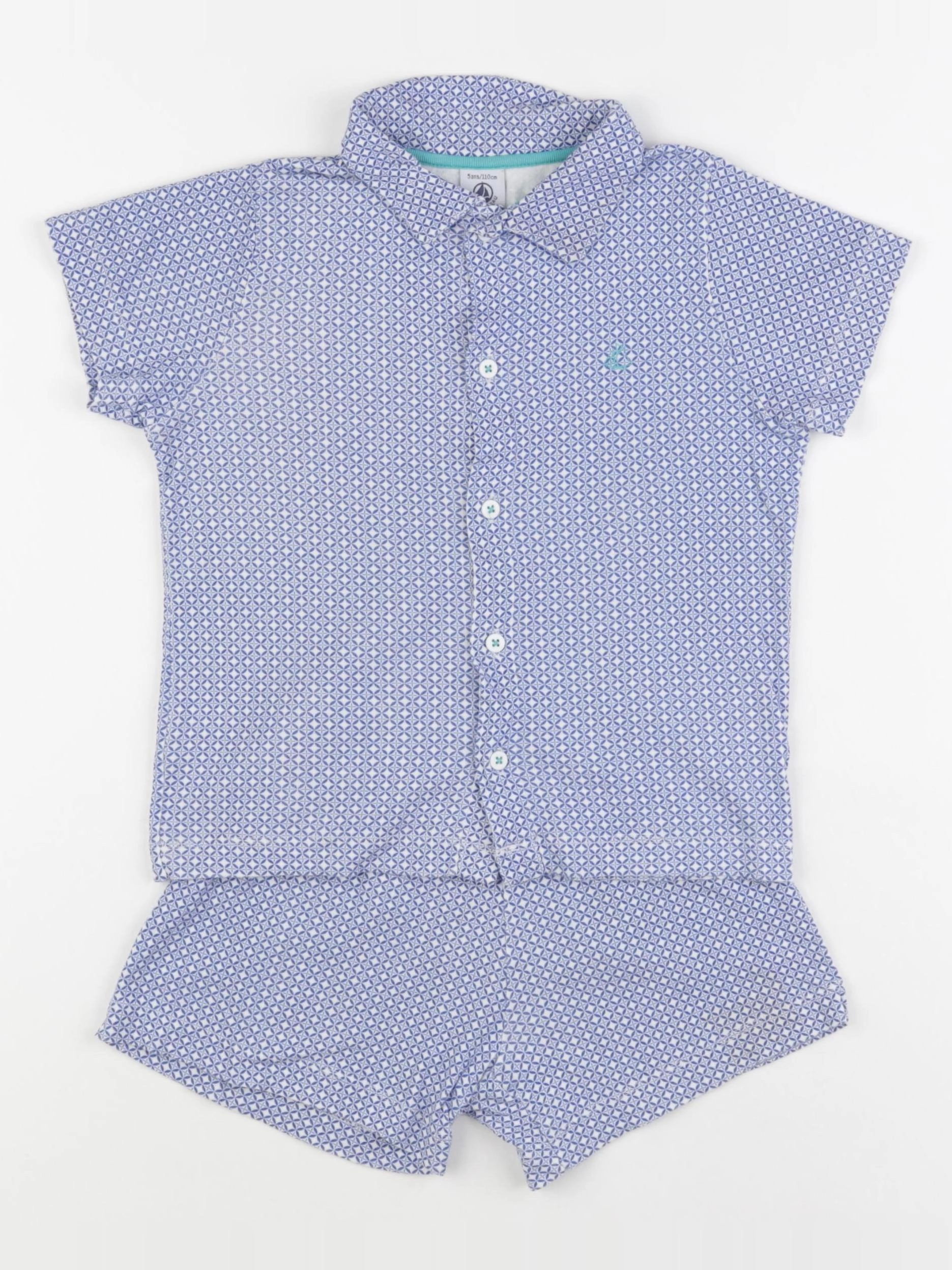 Petit Bateau - pyjama coton bleu - 5 ans
