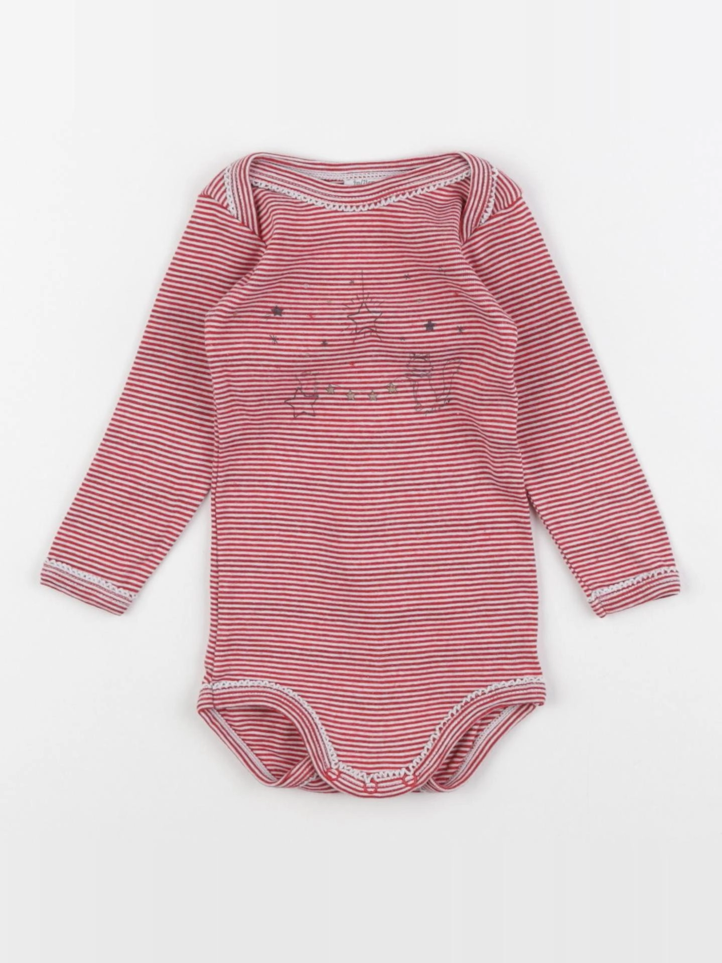 Petit Bateau - body rouge - 9 mois
