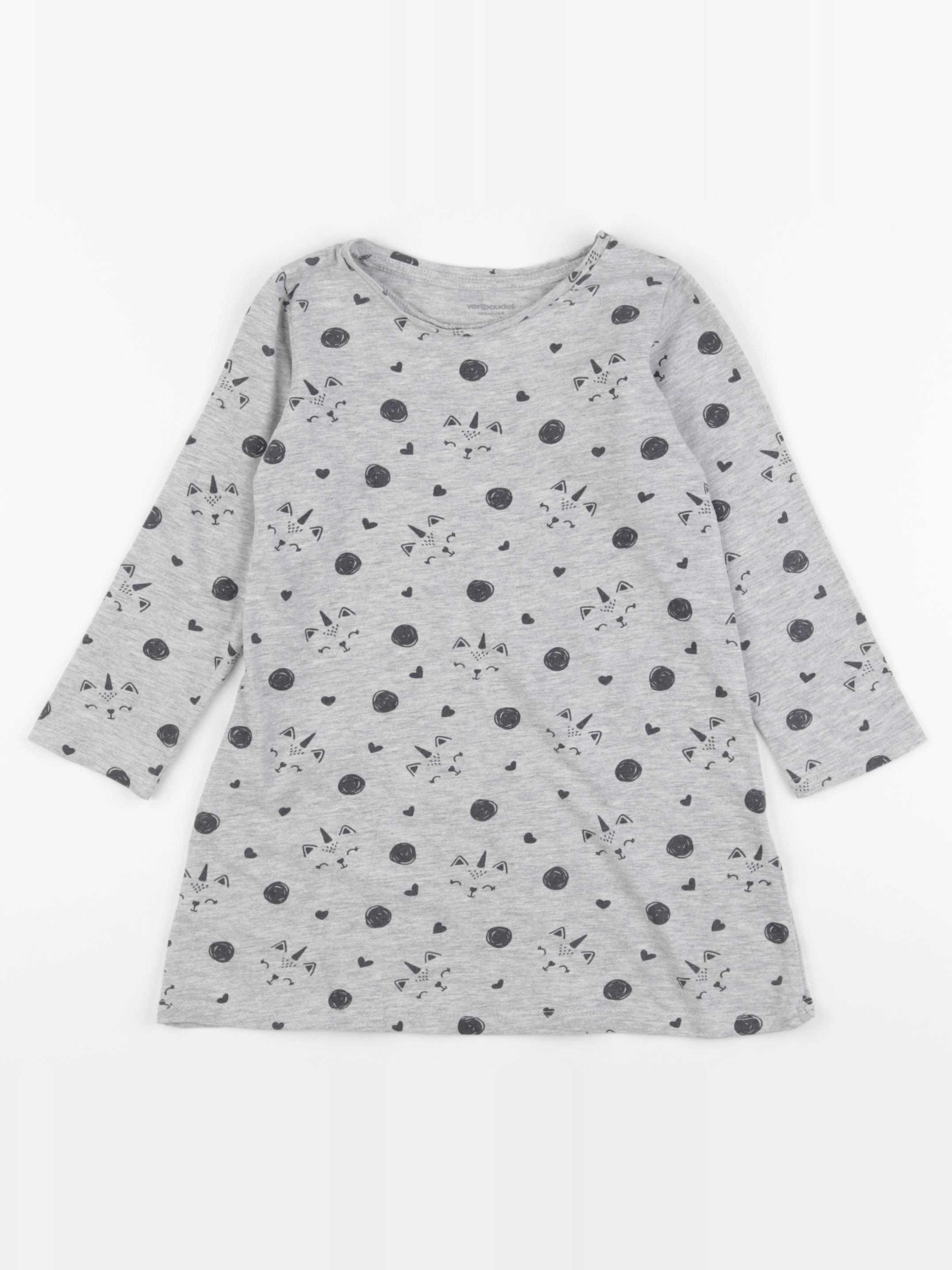 Vertbaudet - robe gris - 4 ans