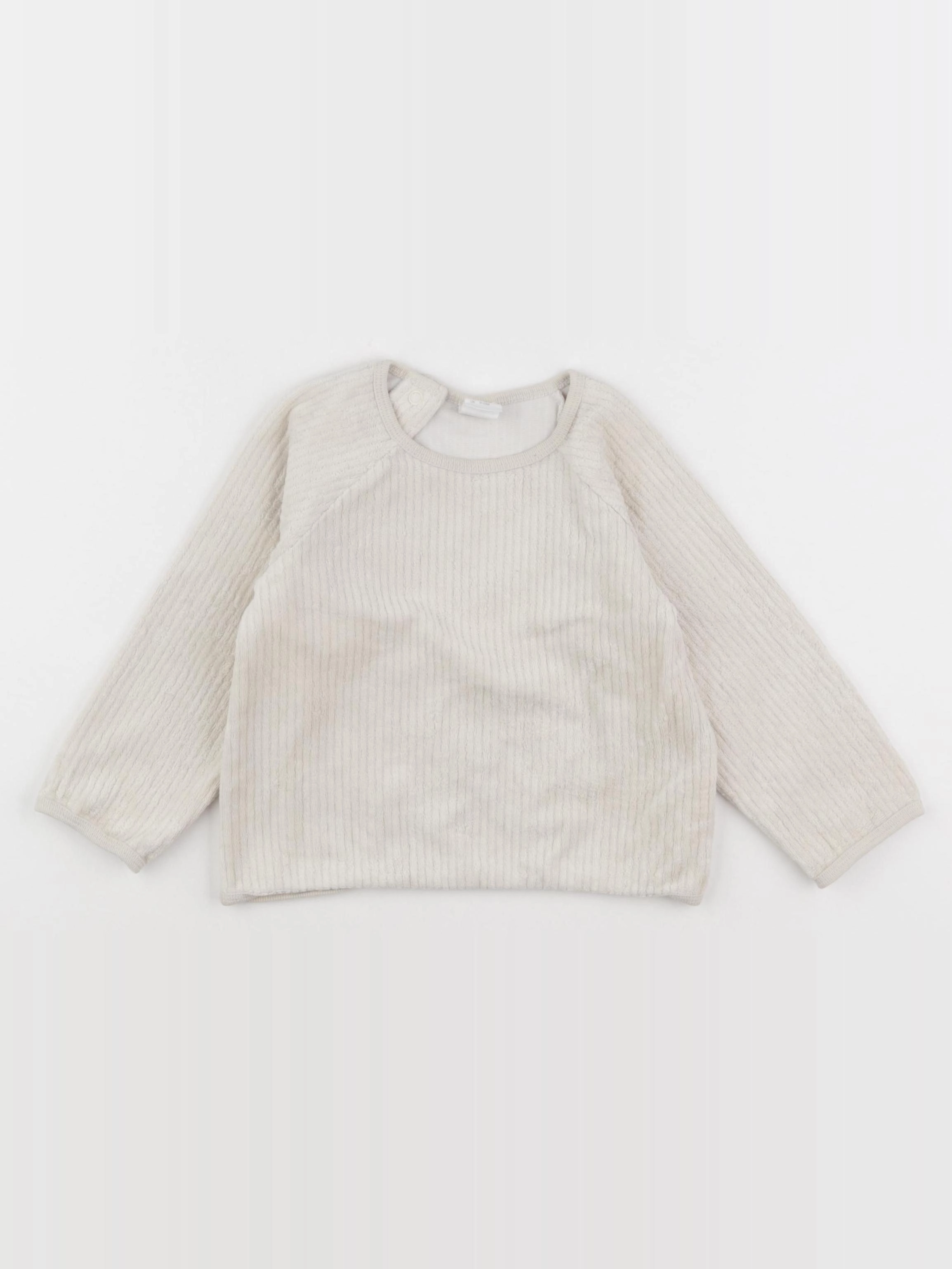H&M - sweat beige - 9/12 mois
