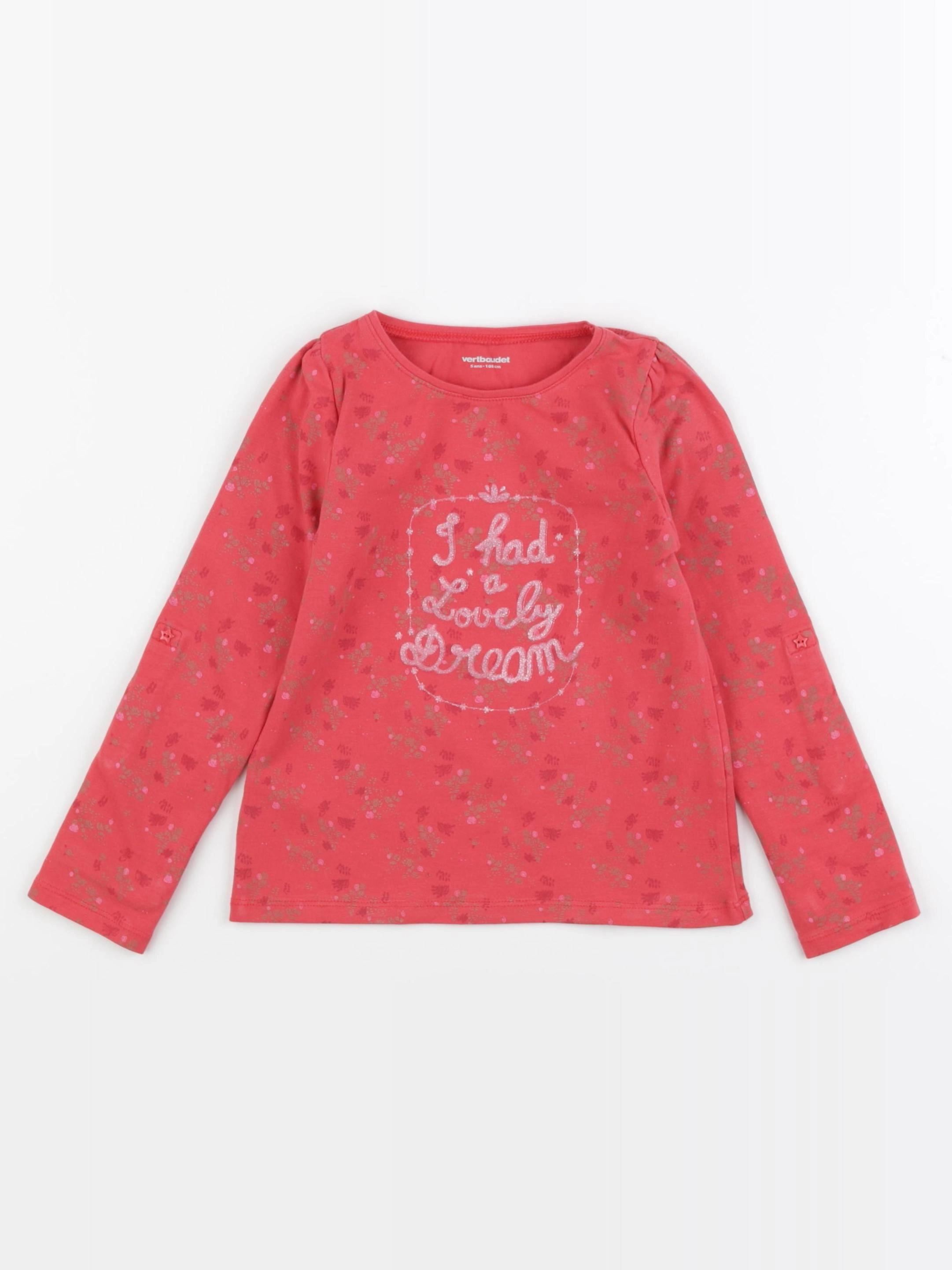 Vertbaudet - tee-shirt rouge - 5 ans
