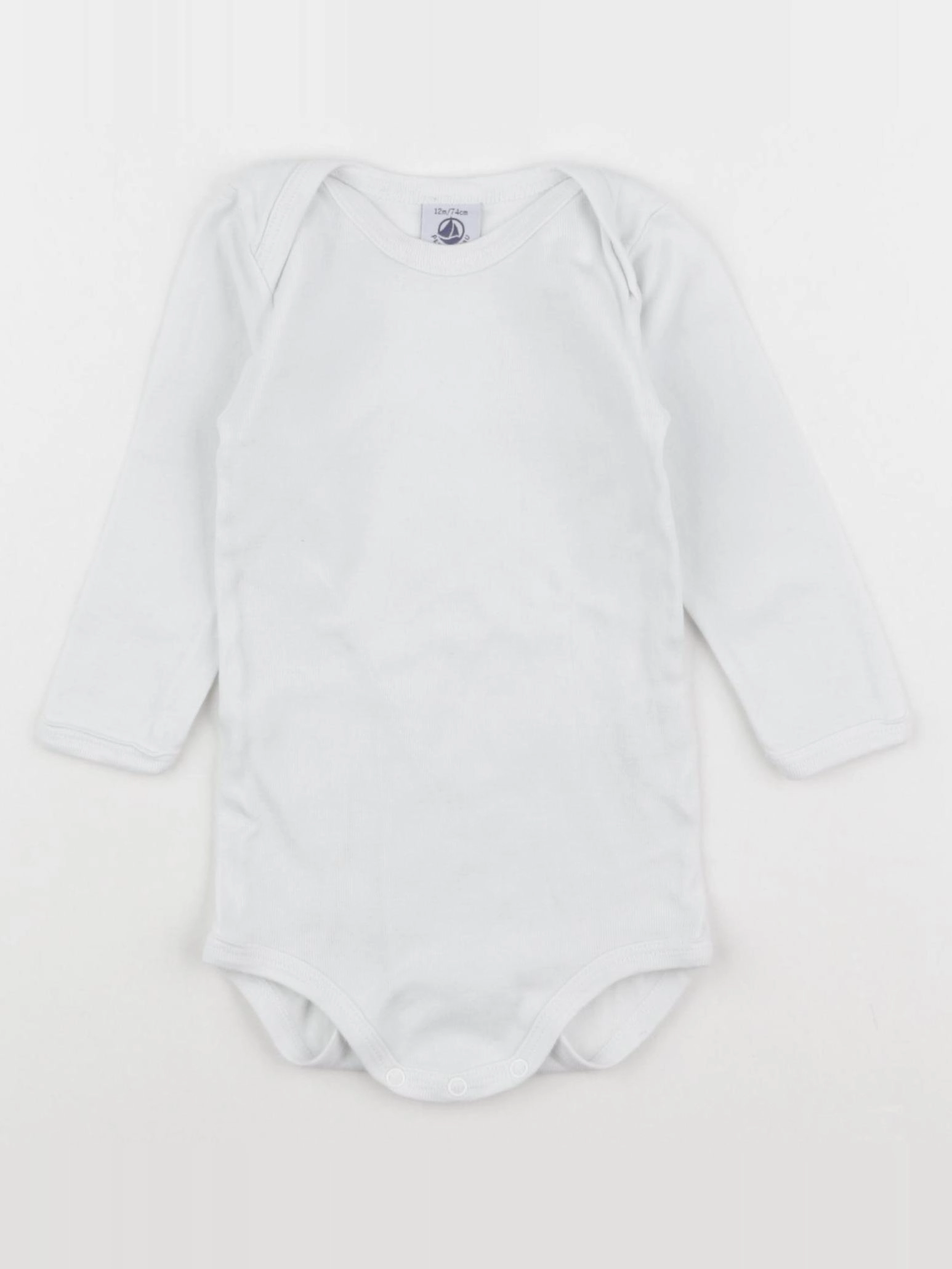 Petit Bateau - body blanc - 12 mois