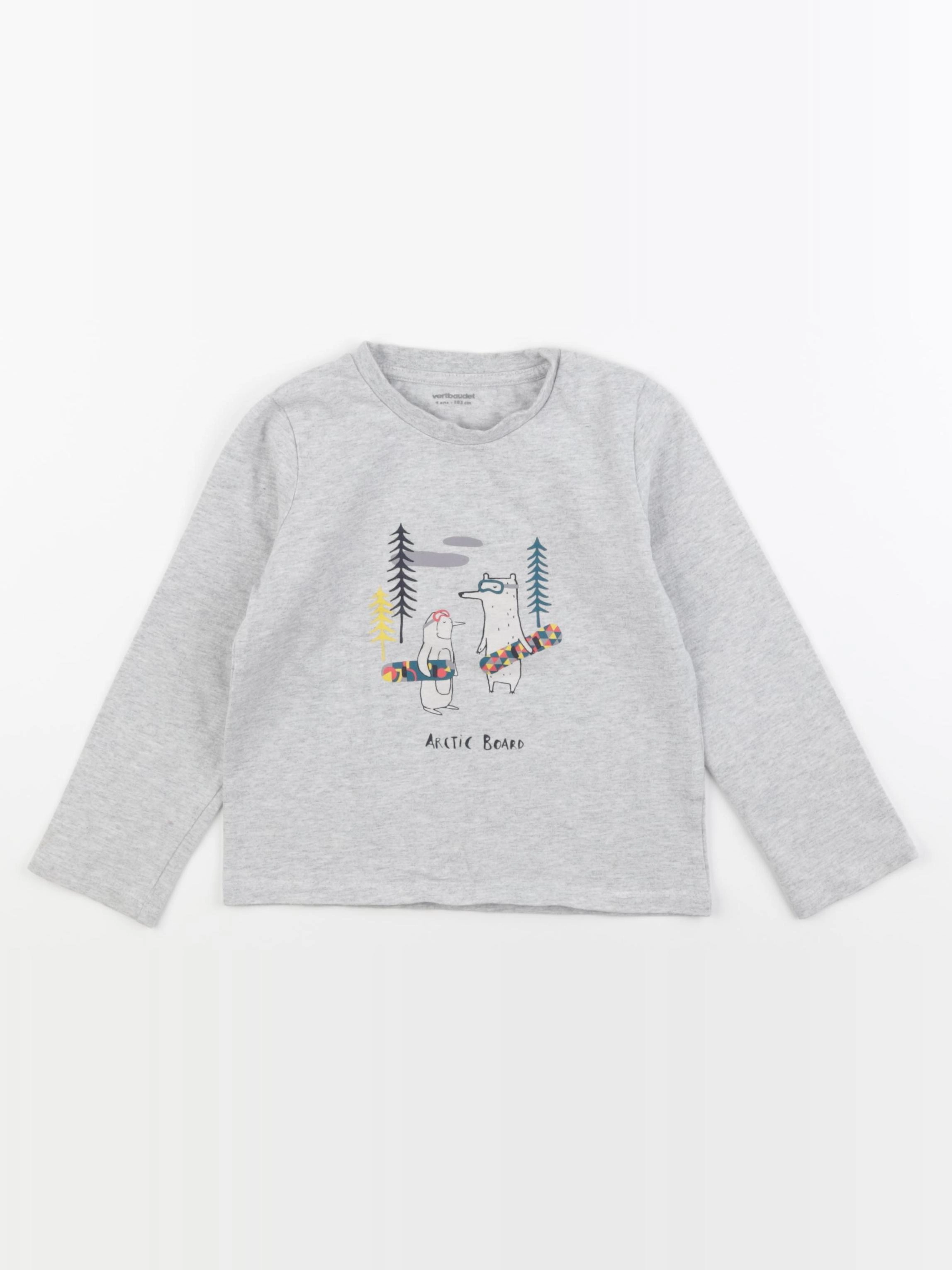 Vertbaudet - tee-shirt gris - 4 ans