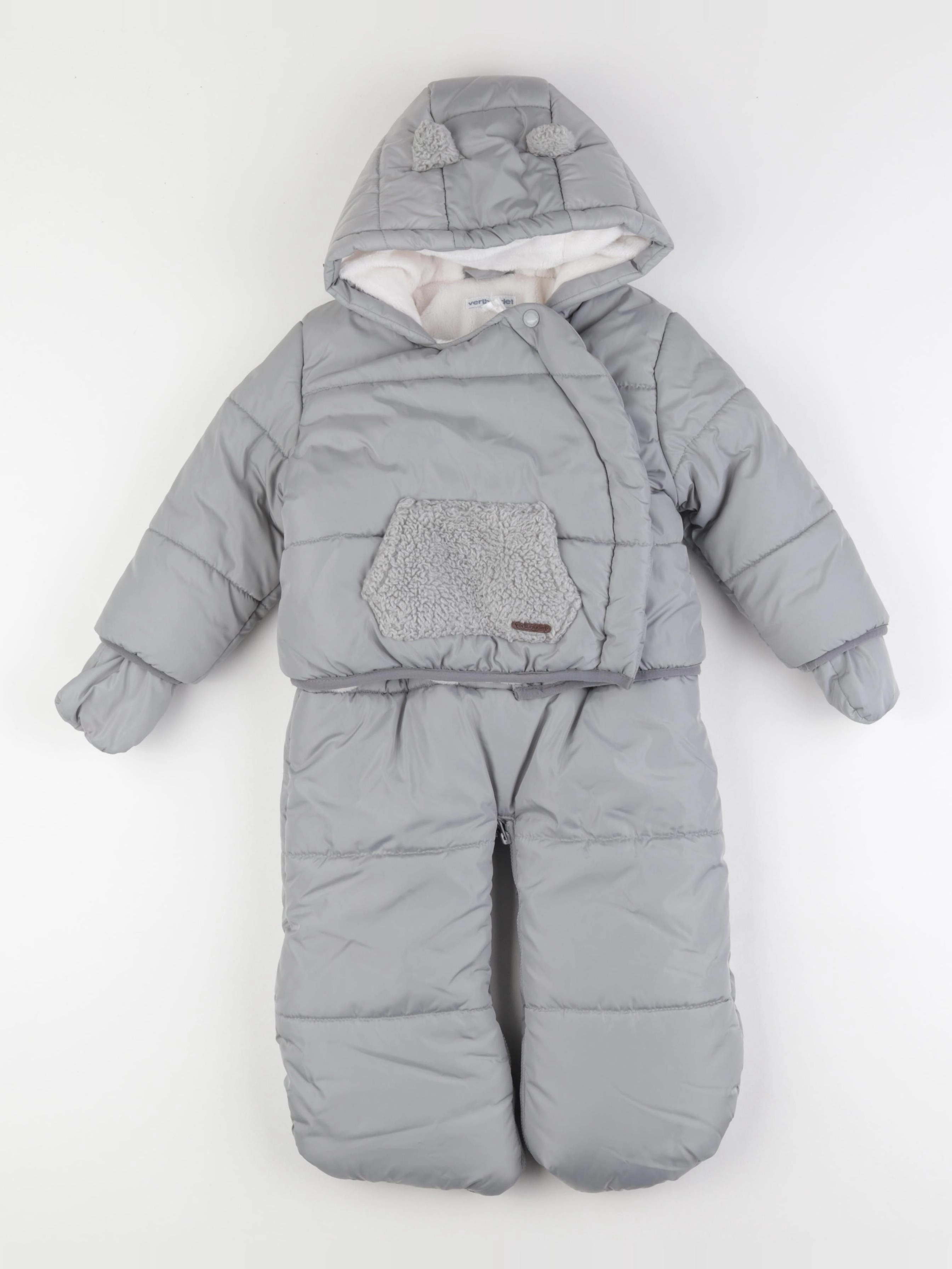 Vertbaudet - combi-pilote 2-en-1 gris - 18 mois