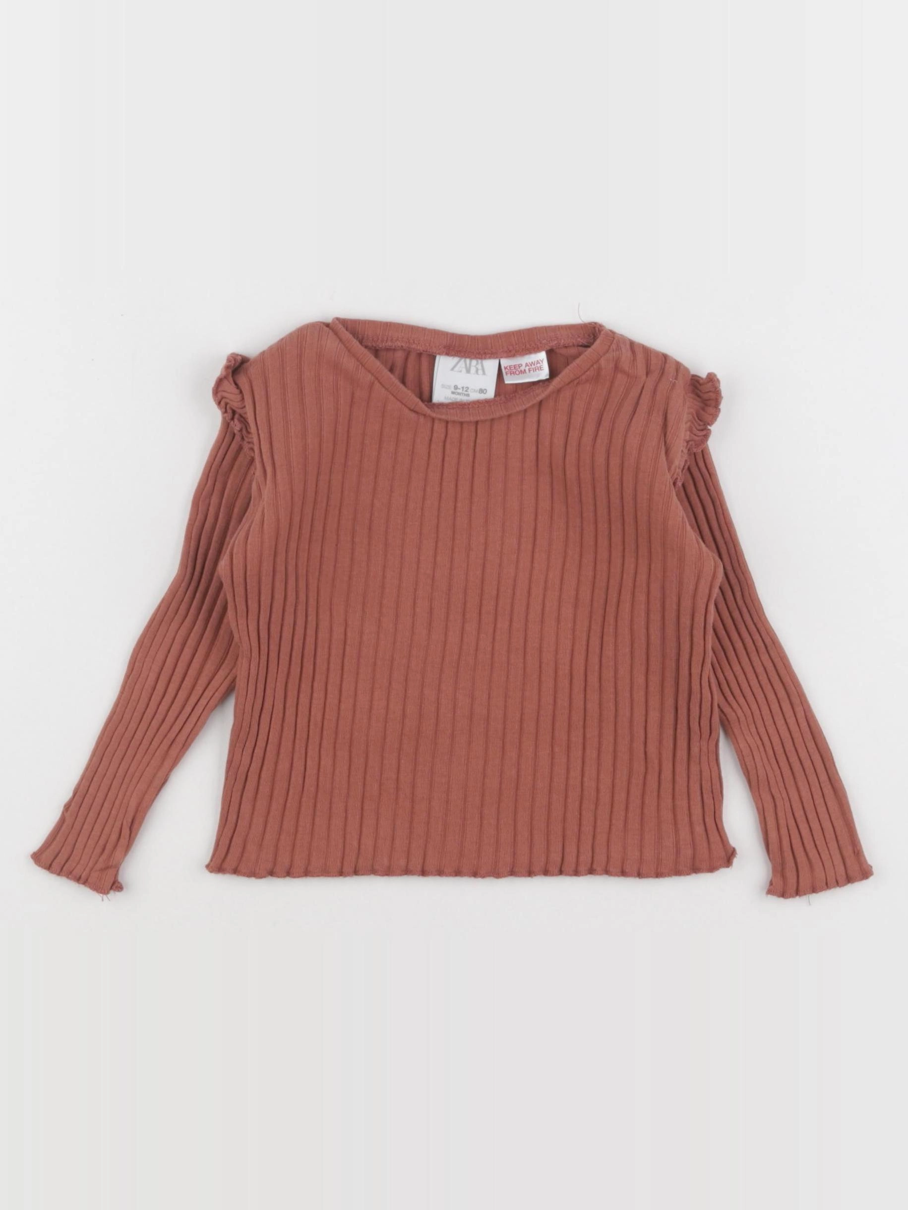 Zara - tee-shirt marron - 9/12 mois