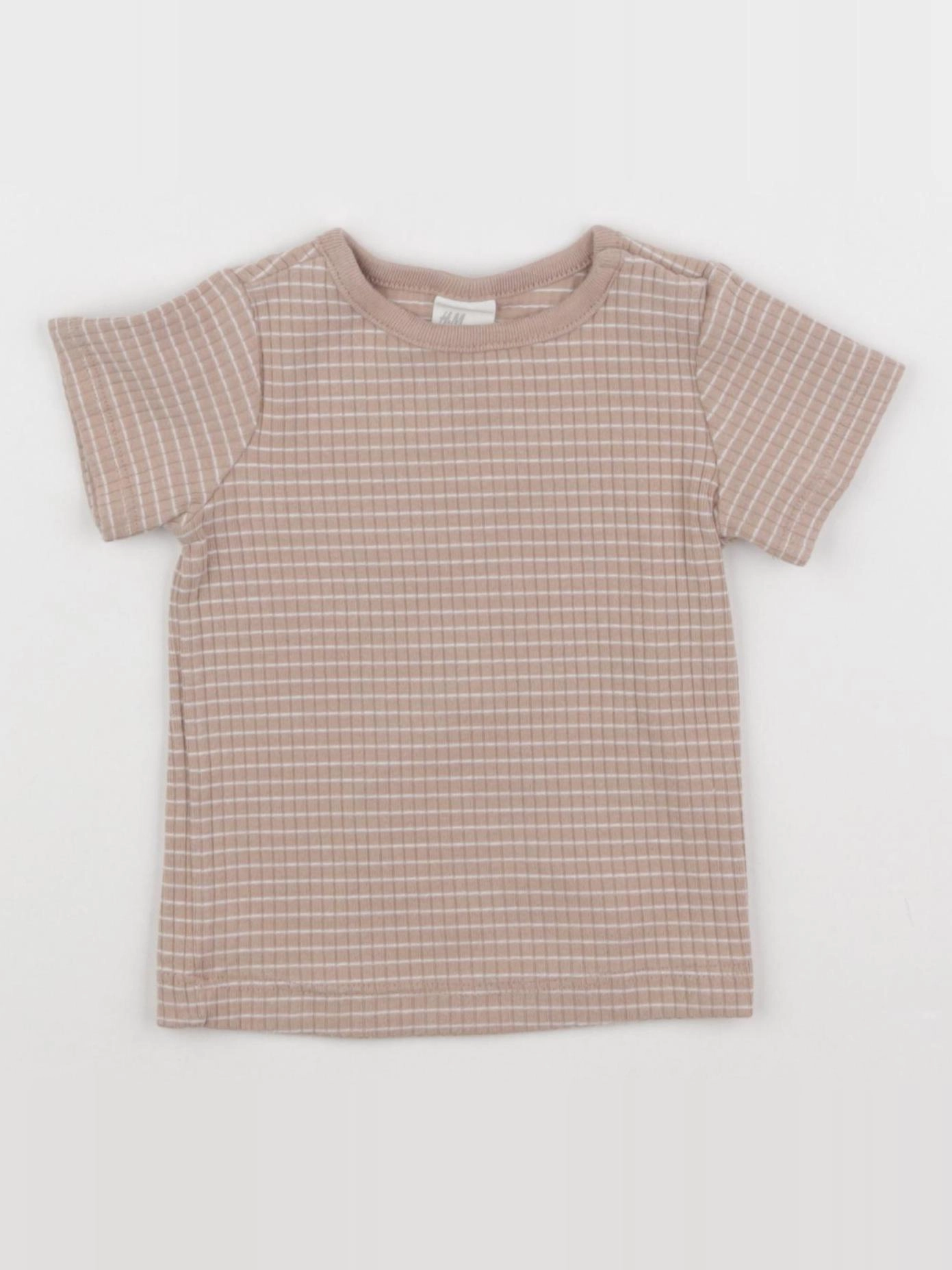 H&M - tee-shirt marron, beige - 3 mois