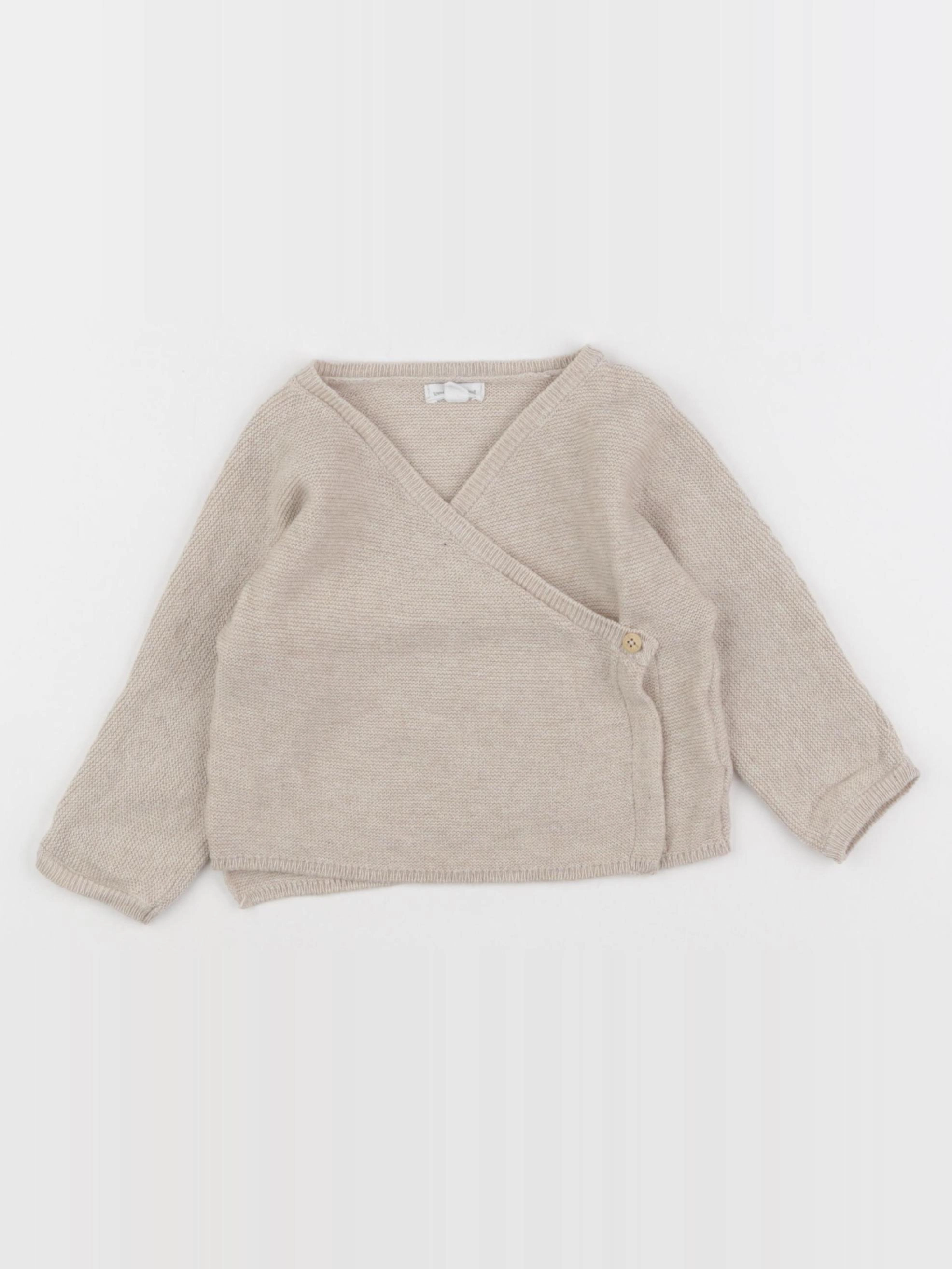 Vertbaudet - gilet marron - 6 mois