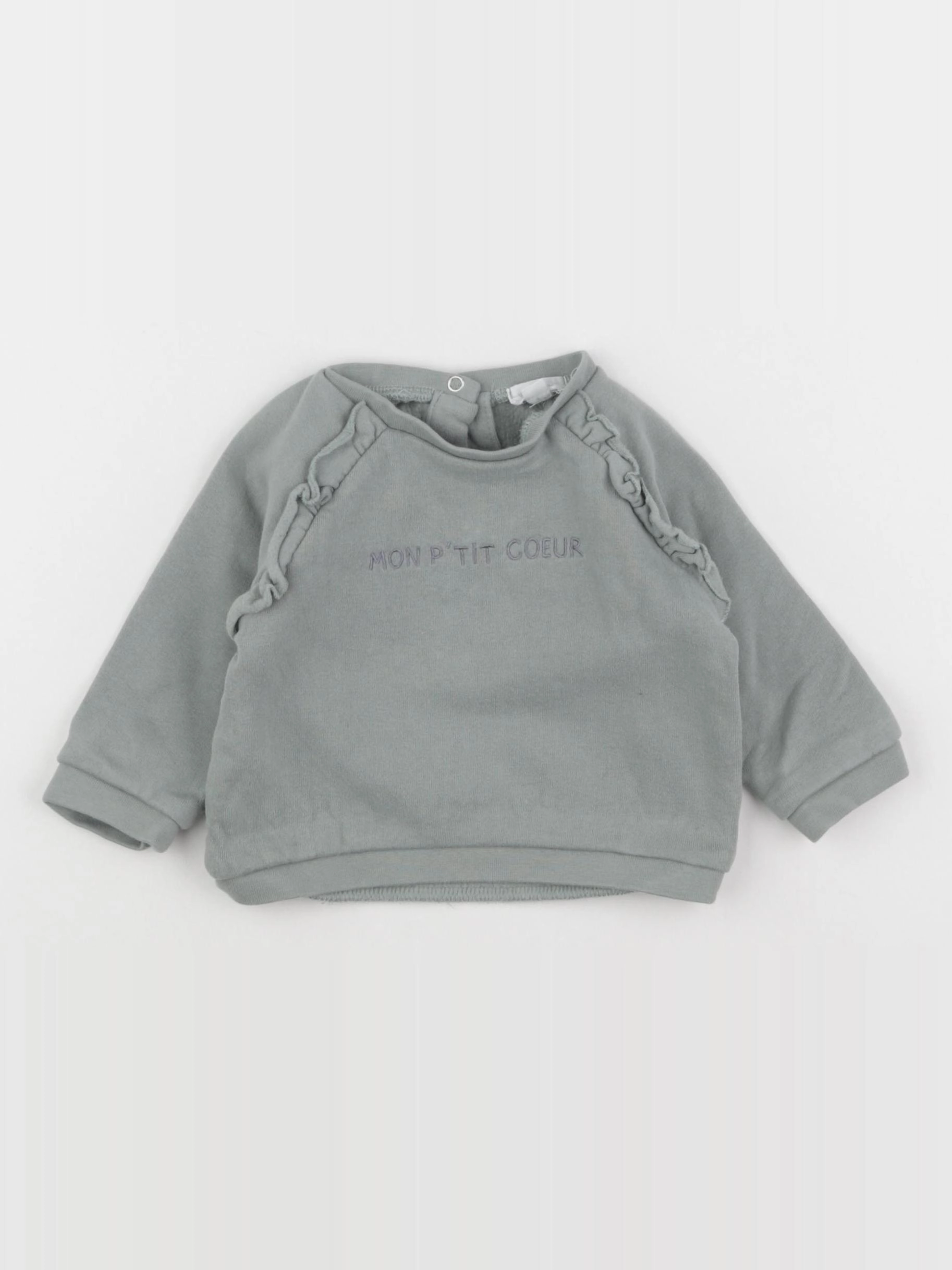 Vertbaudet - sweat vert - 6 mois