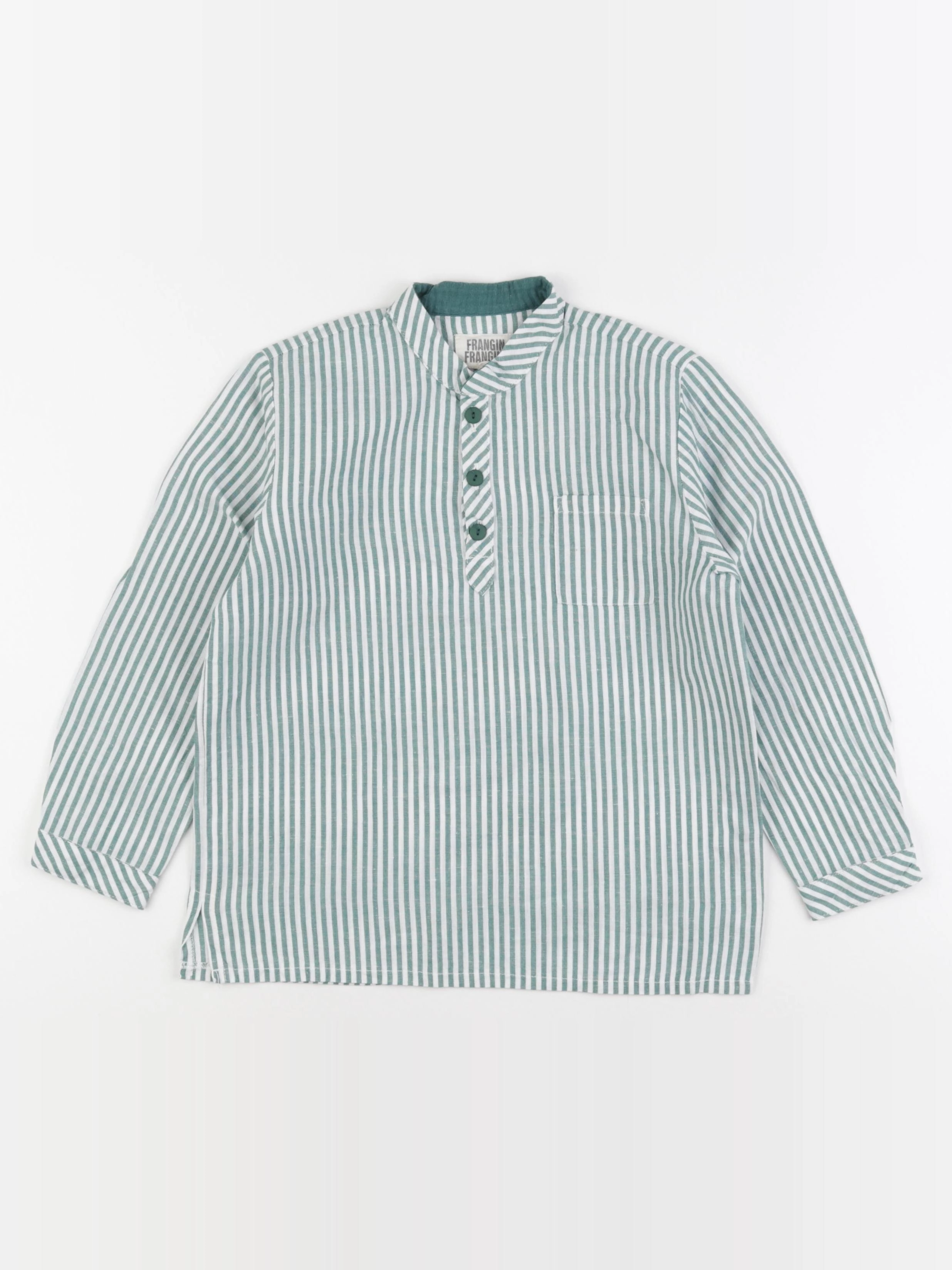 Frangin Frangine - chemise blanc, vert - 8 ans