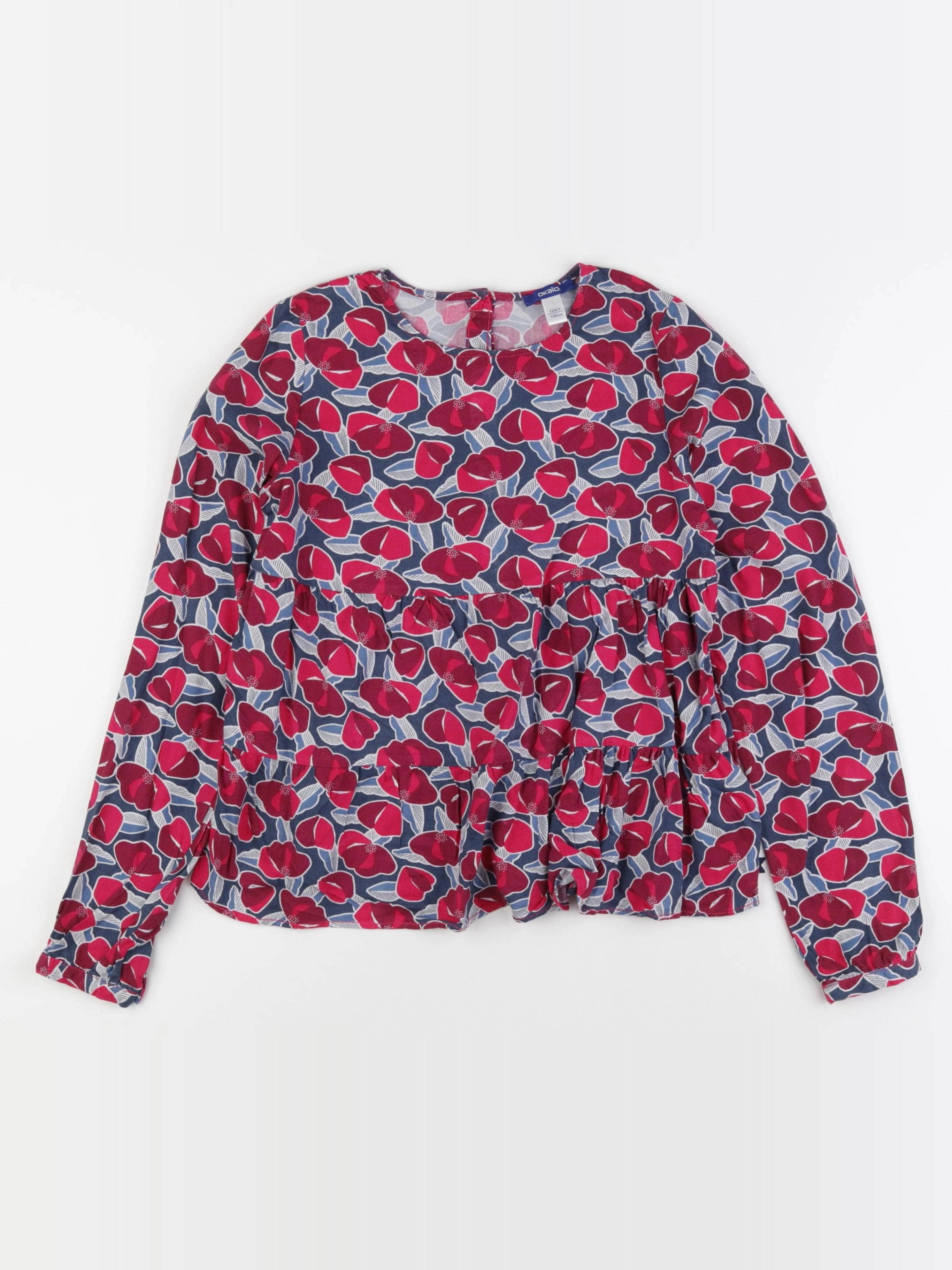 Okaidi - blouse rose, bleu - 12 ans