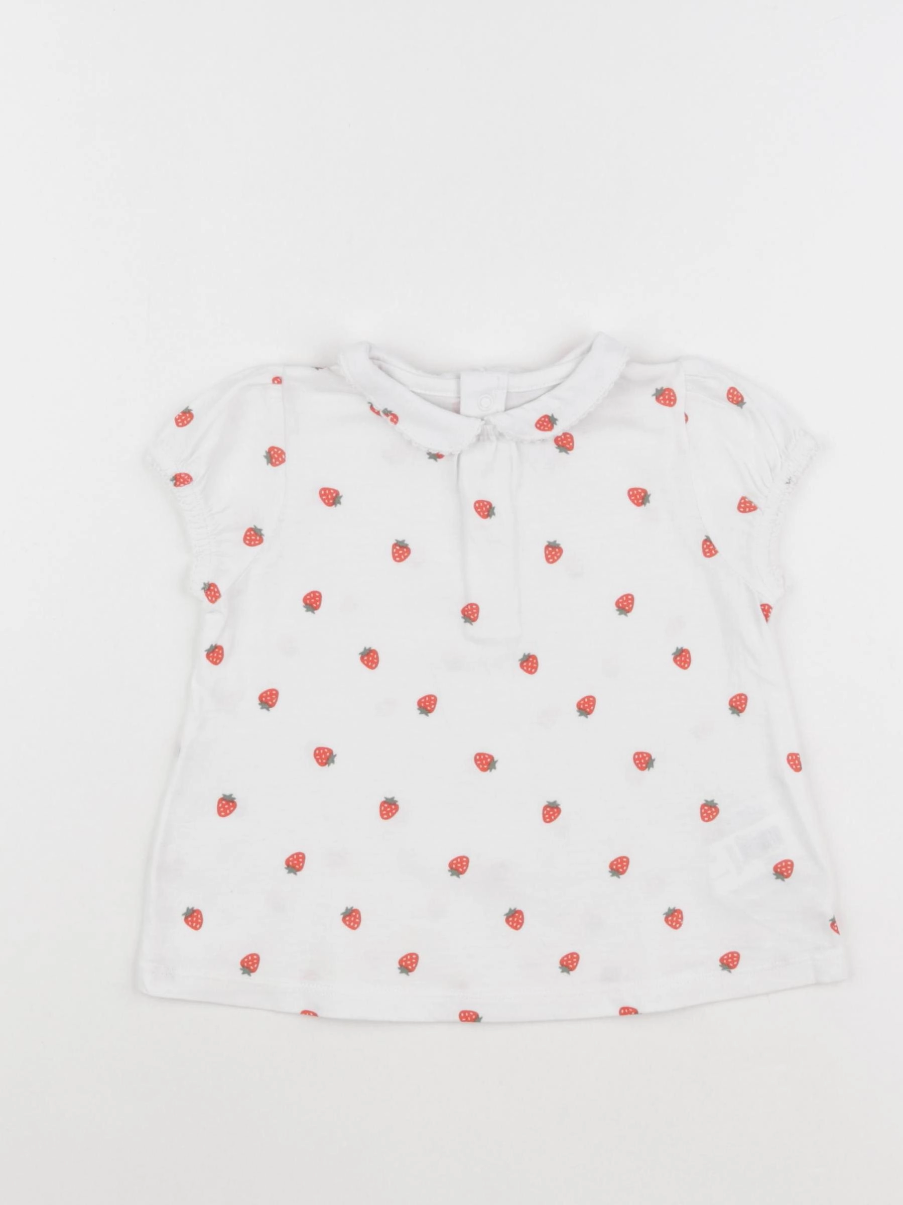 Boutchou - tee-shirt blanc, rouge - 18 mois