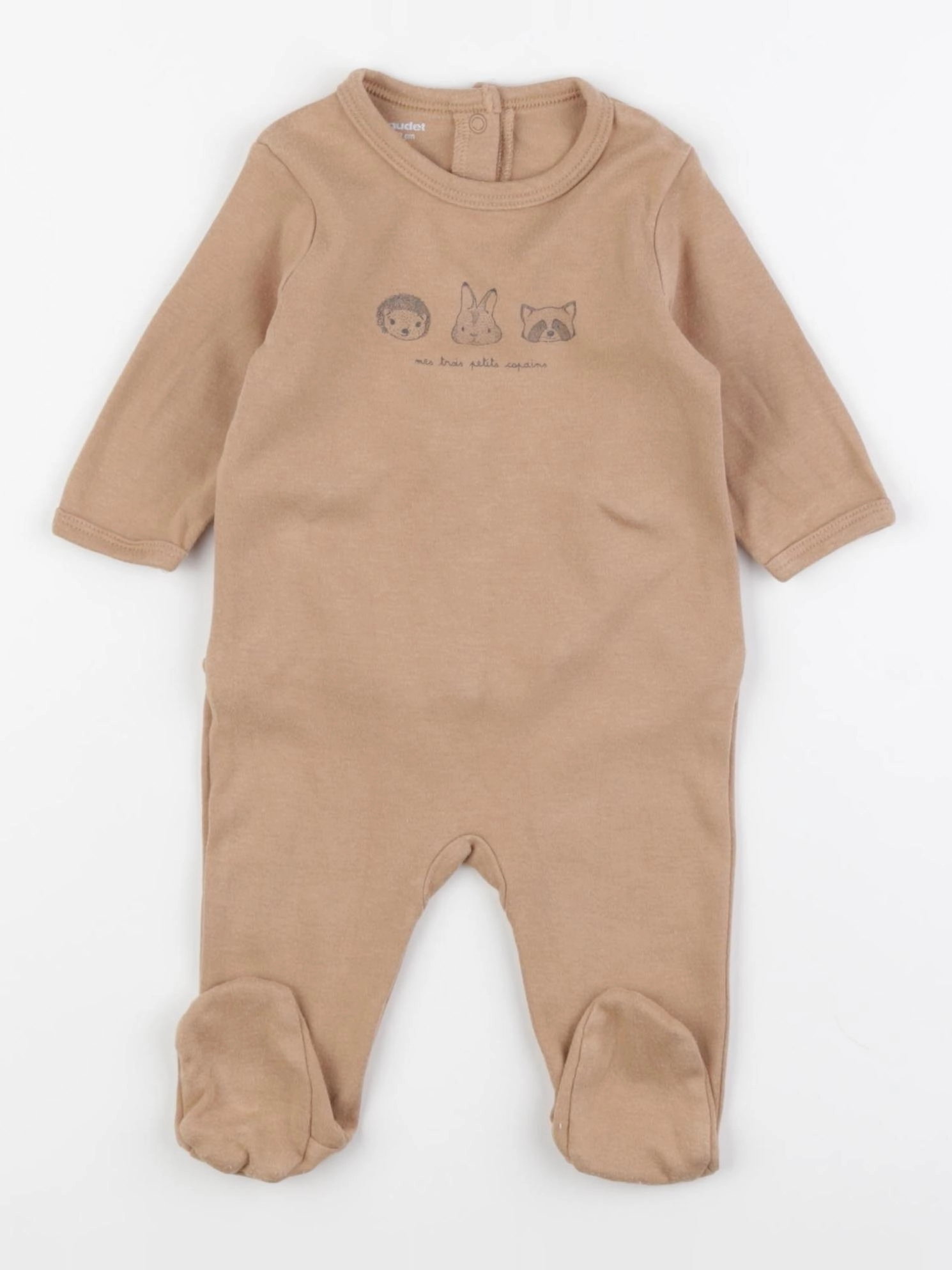 Vertbaudet - pyjama coton marron - 3 mois