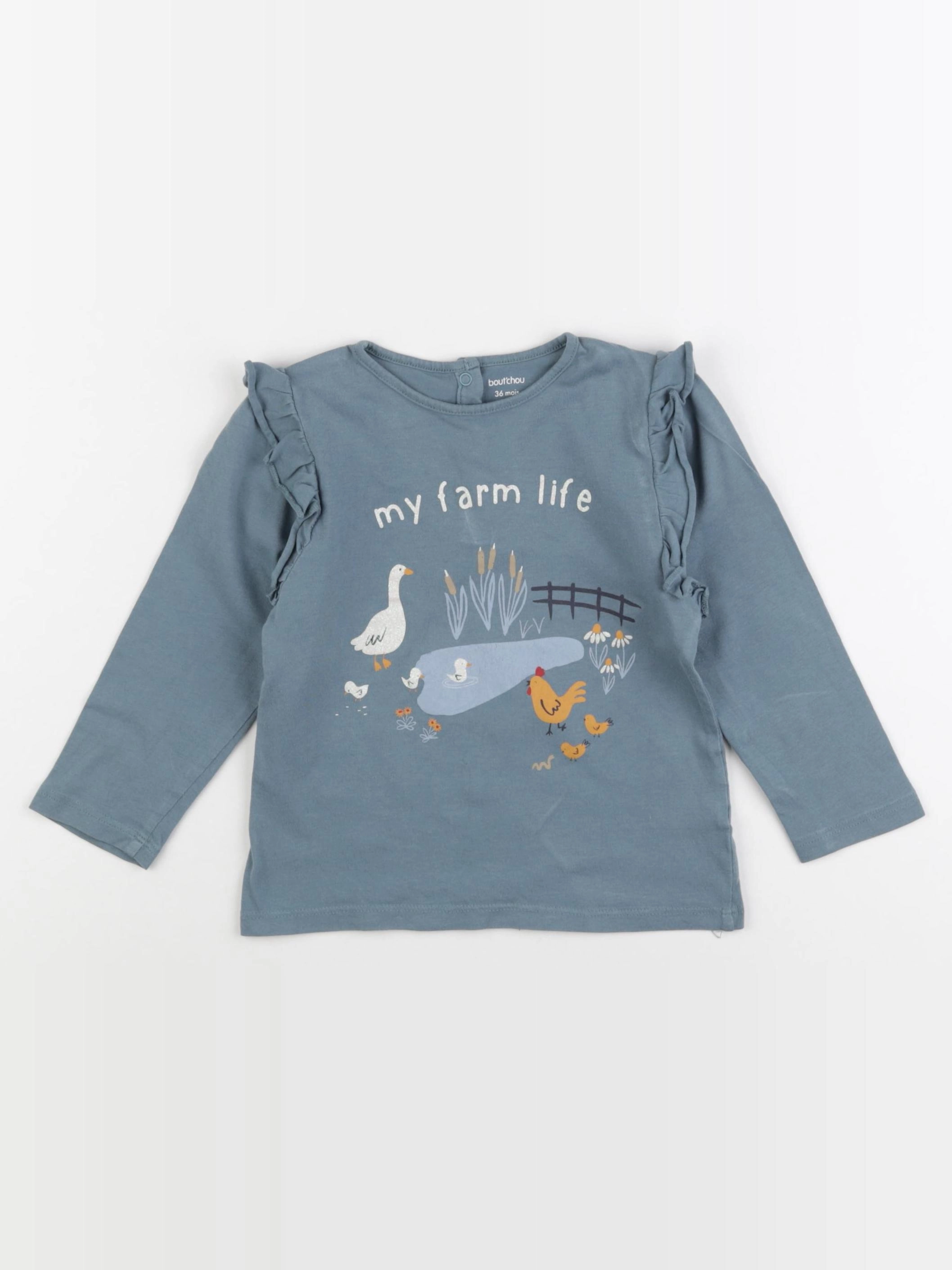 Boutchou - tee-shirt bleu - 36 mois