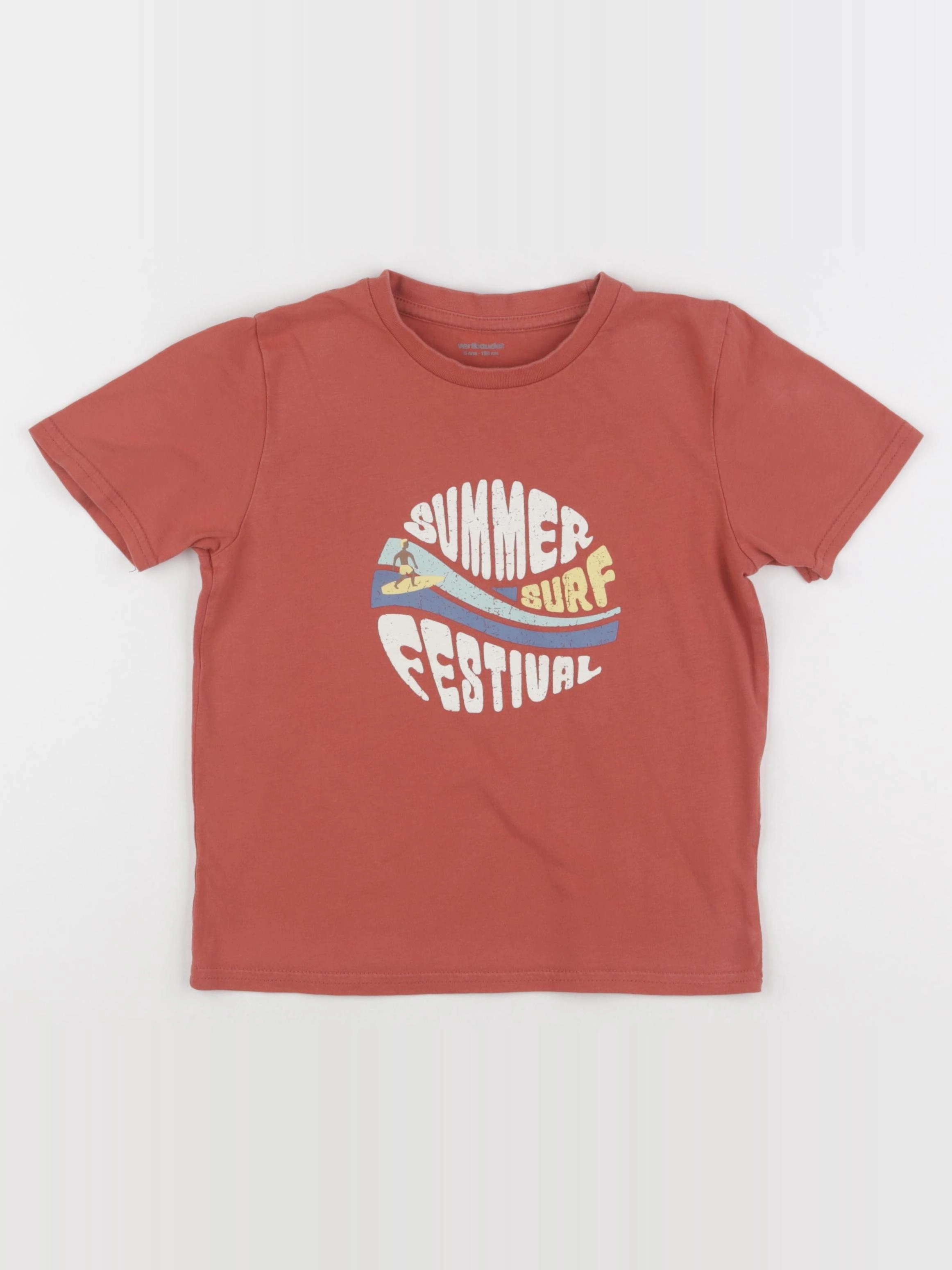 Vertbaudet - tee-shirt orange, rouge - 8 ans