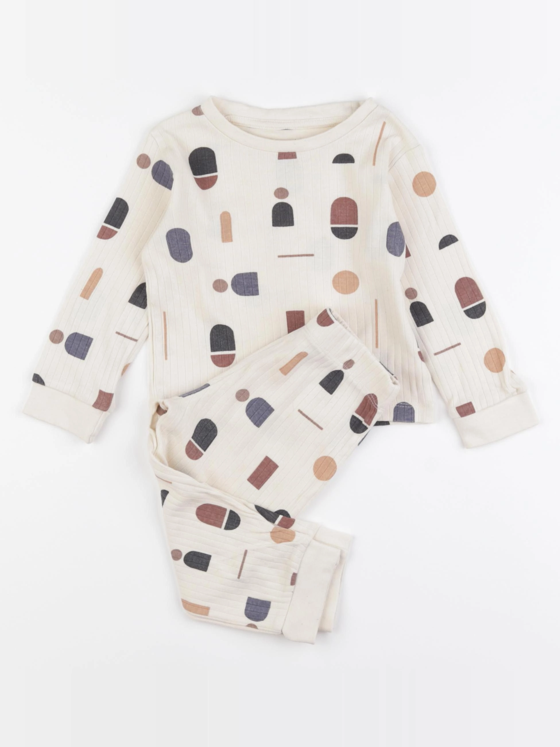 Vertbaudet - pyjama coton beige - 2 ans