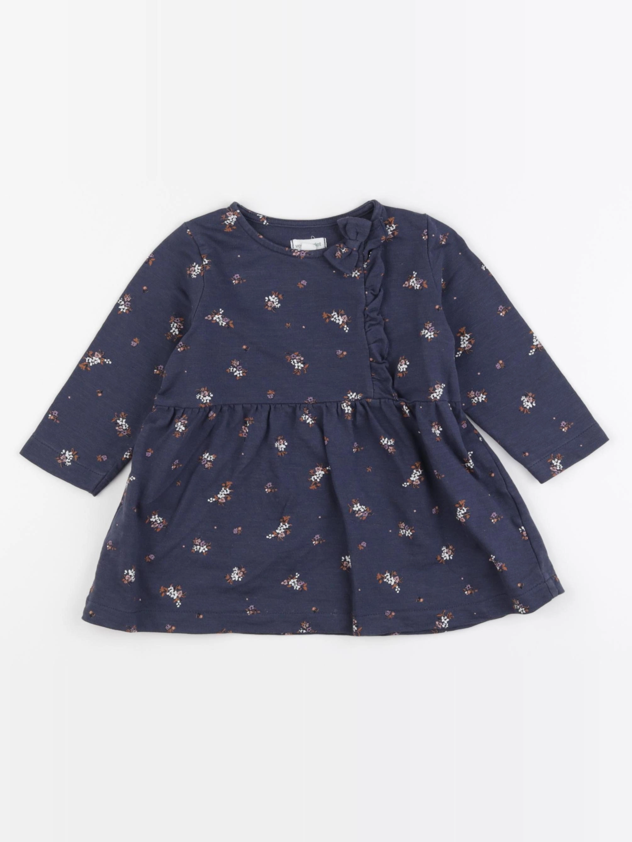 Vertbaudet - robe bleu - 12 mois