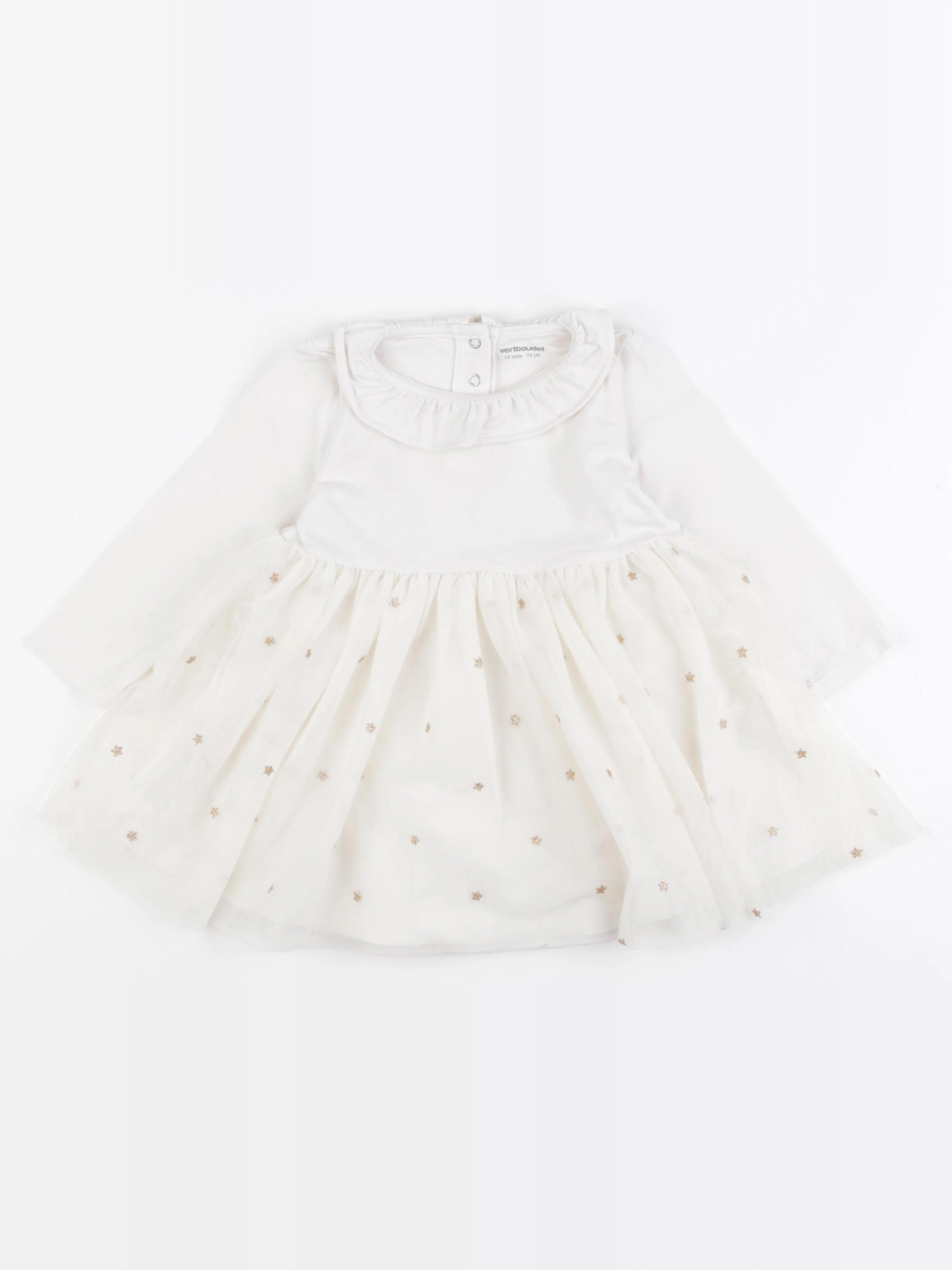 Vertbaudet - robe beige - 12 mois