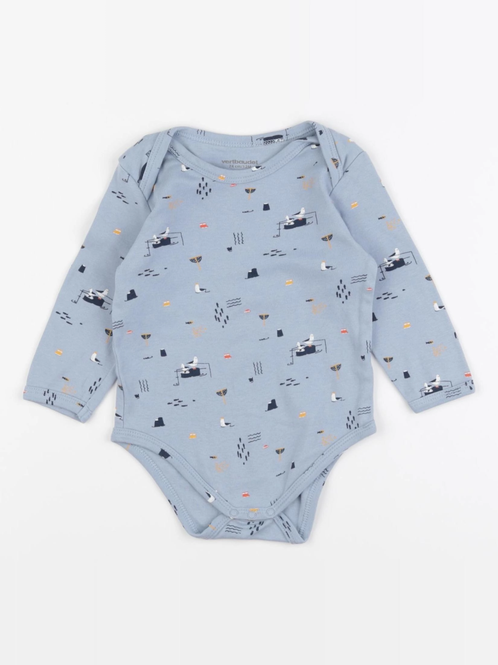 Vertbaudet - body bleu - 12 mois