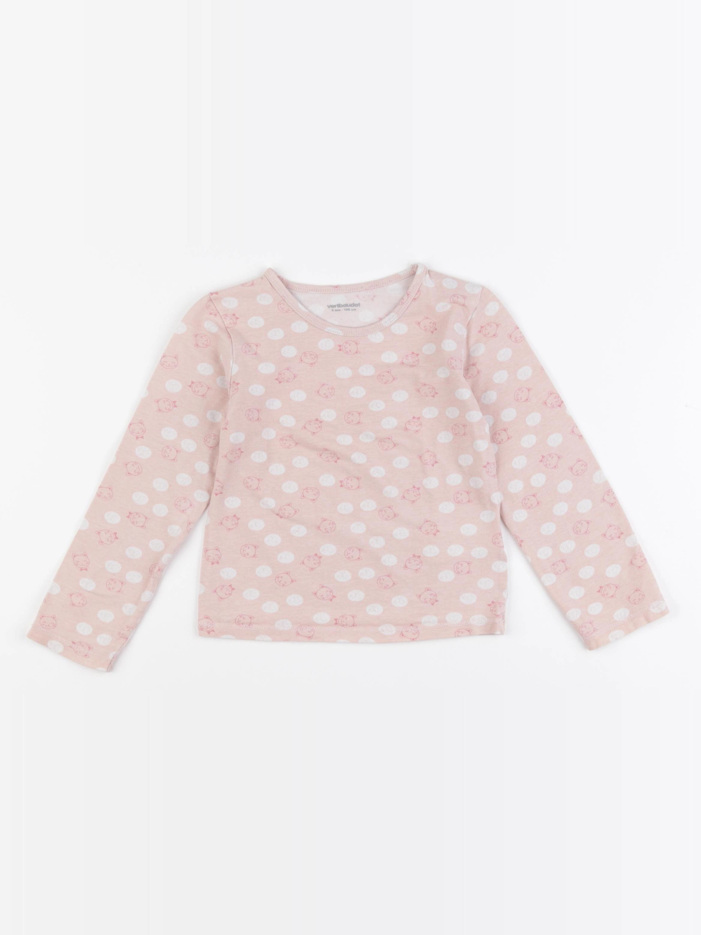 Vertbaudet - tee-shirt rose - 5 ans