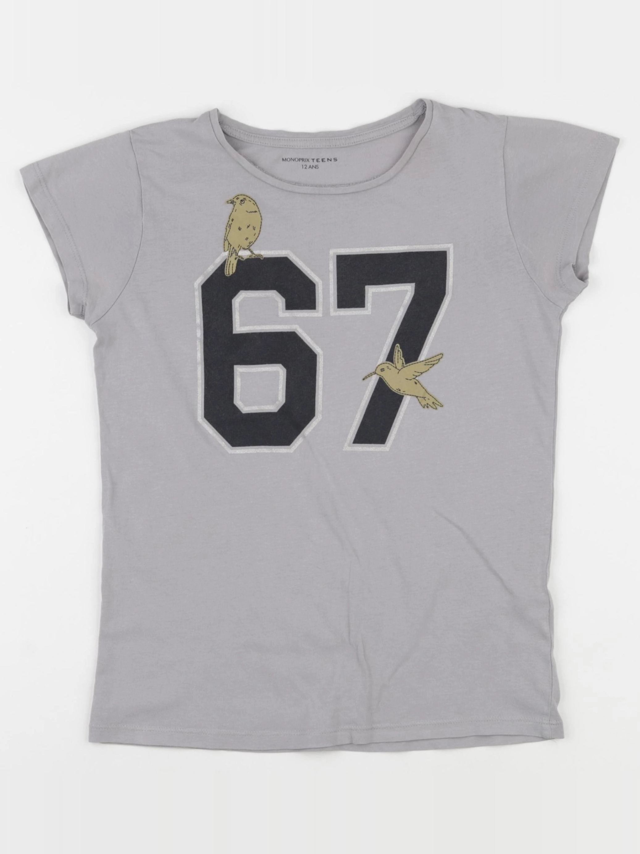 Monoprix - tee-shirt gris - 12 ans