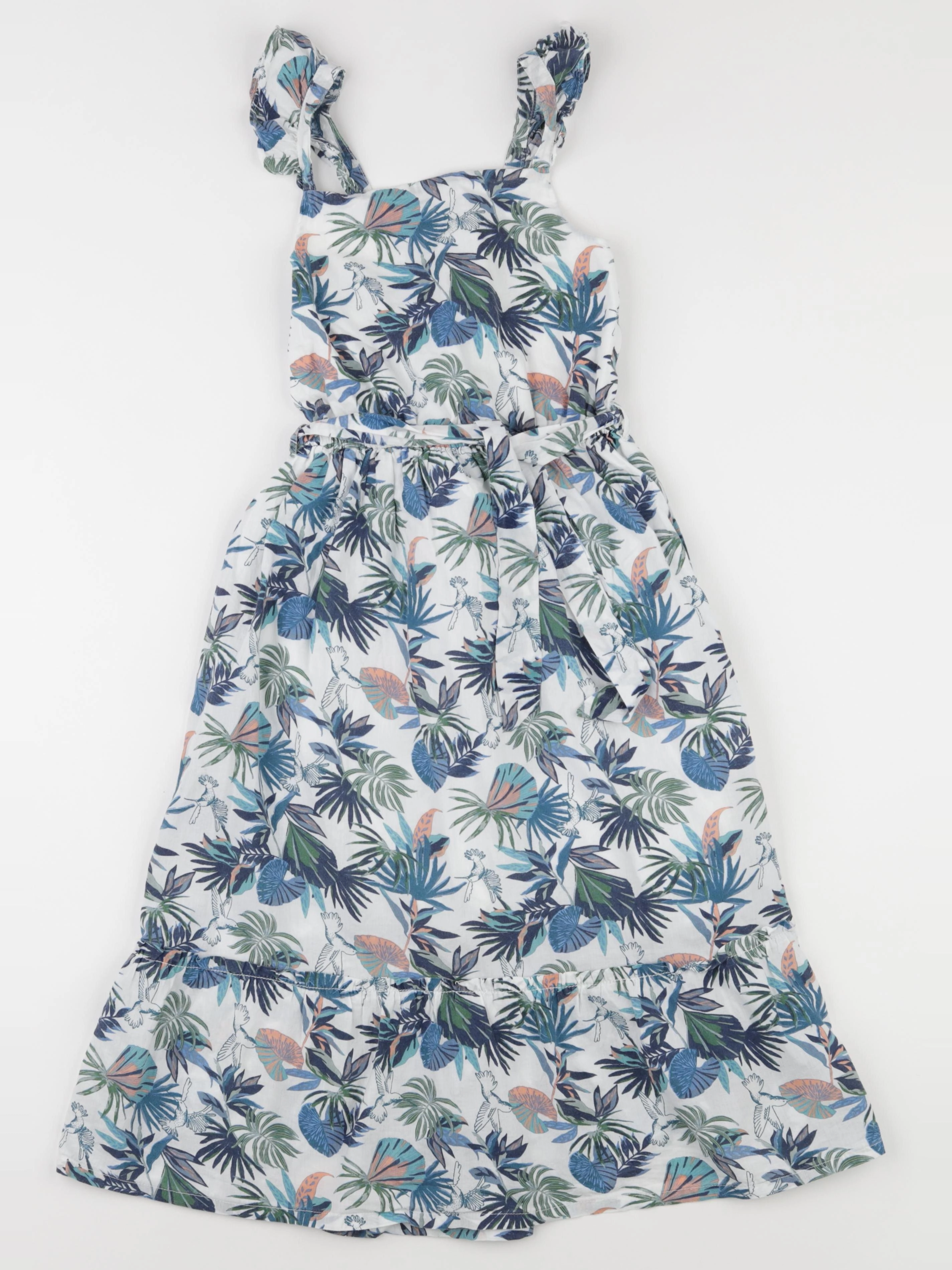 Vertbaudet - robe blanc, bleu - 10 ans