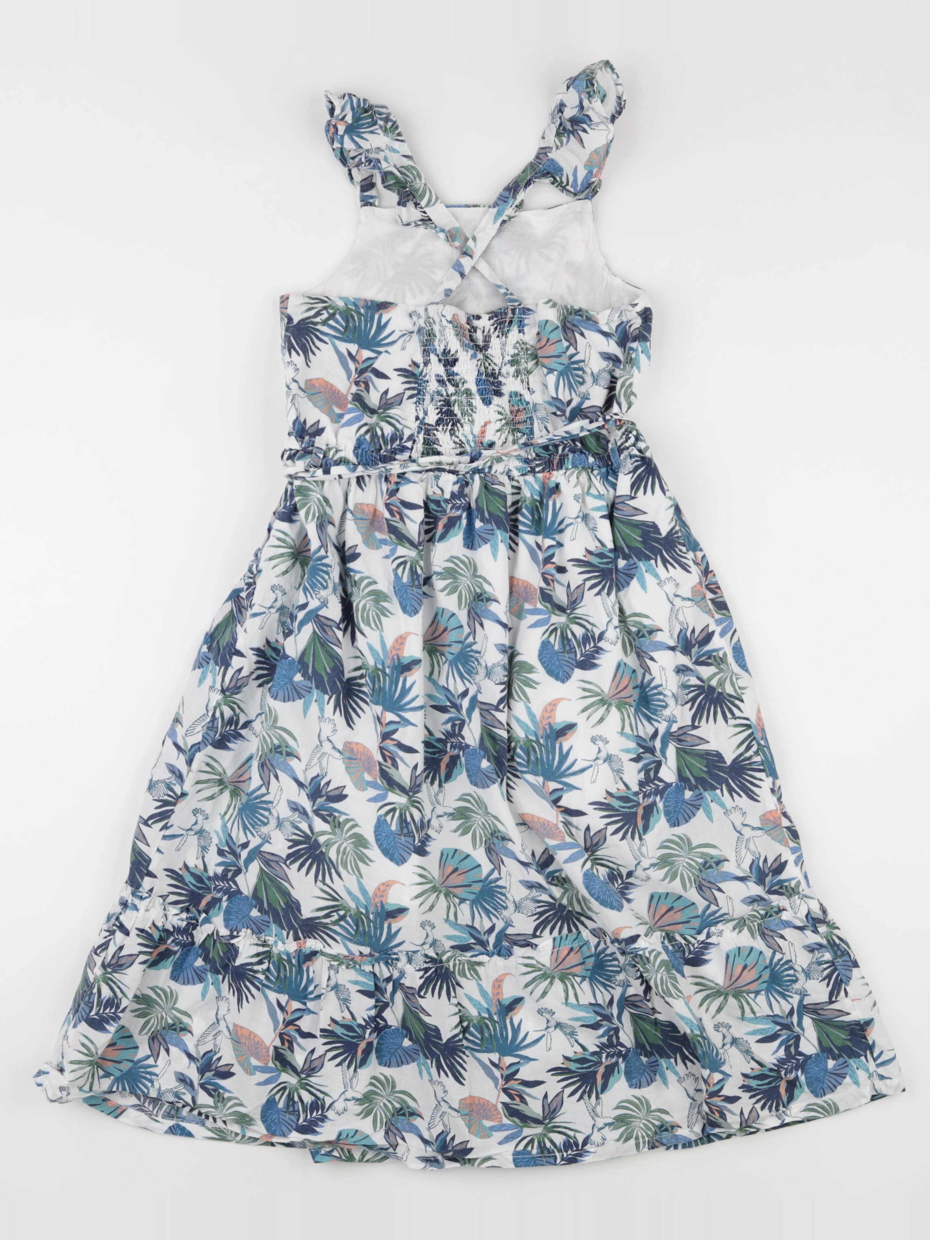Vertbaudet - robe blanc, bleu - 10 ans