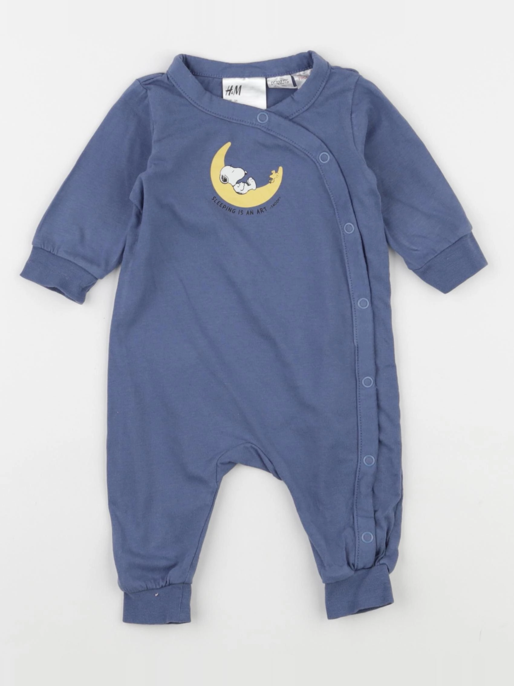 H&M - pyjama coton bleu - 1/3 mois