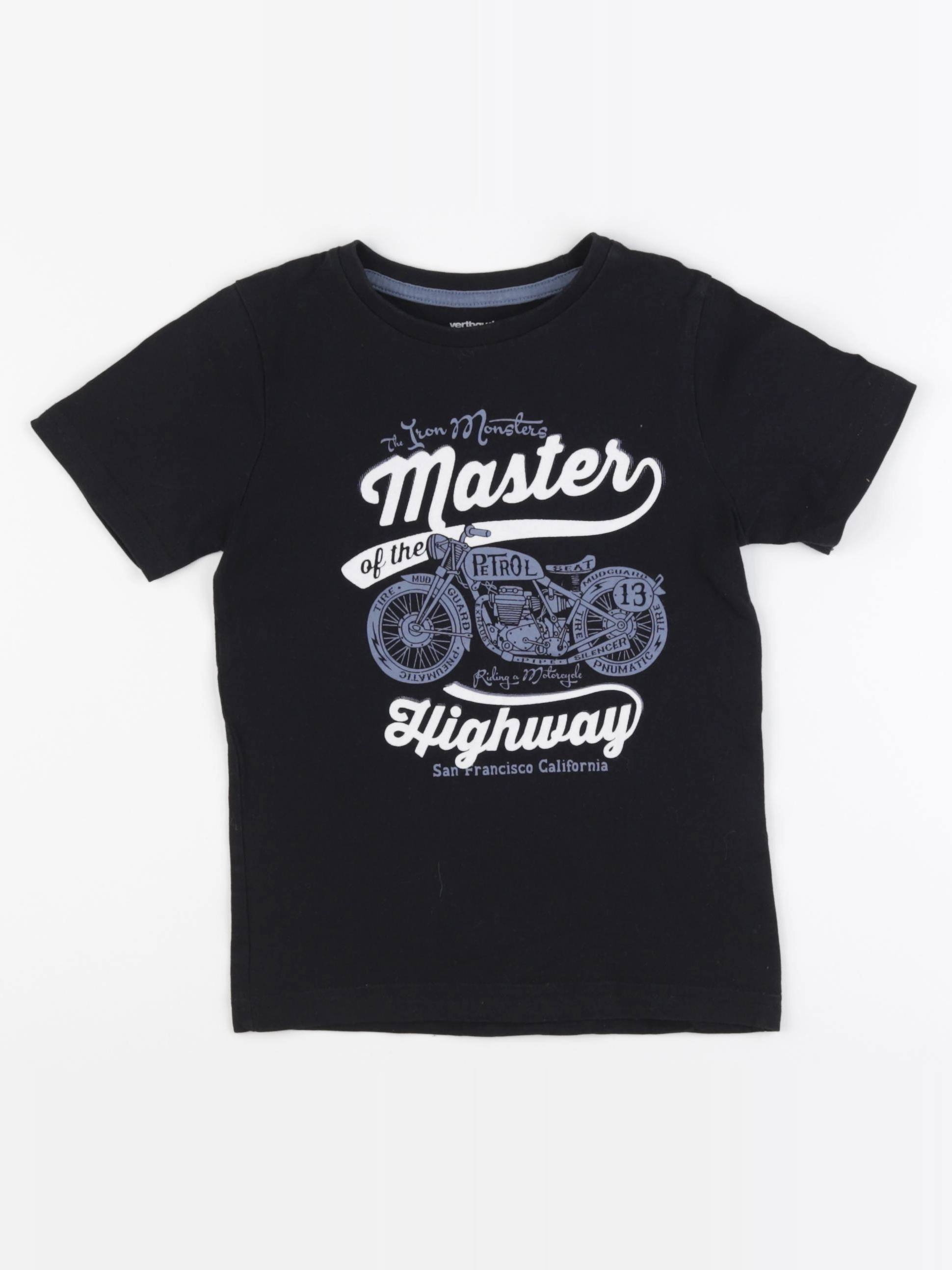 Vertbaudet - tee-shirt noir - 6 ans